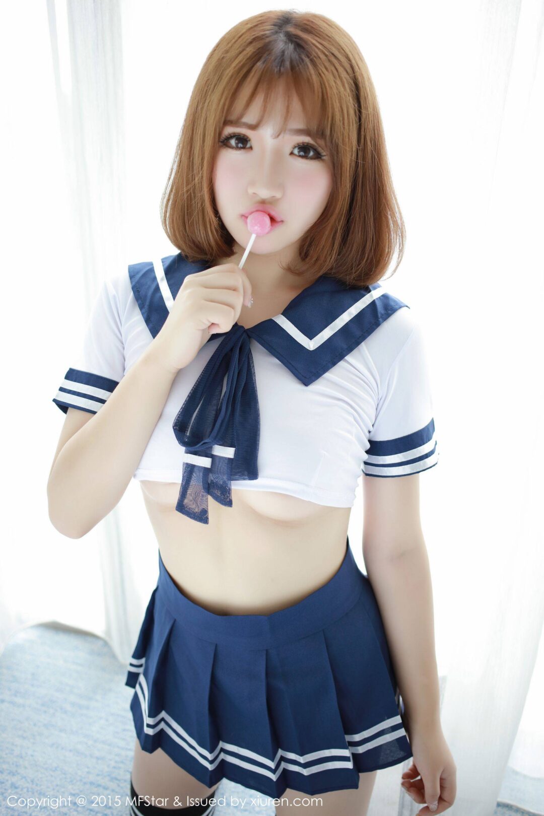 徐cake 《性感水手服+粉色抹胸连体服》 [模范学院MFStar] Vol.020Xiuren秀人写真高清美女套图写真下载-看套图看套图