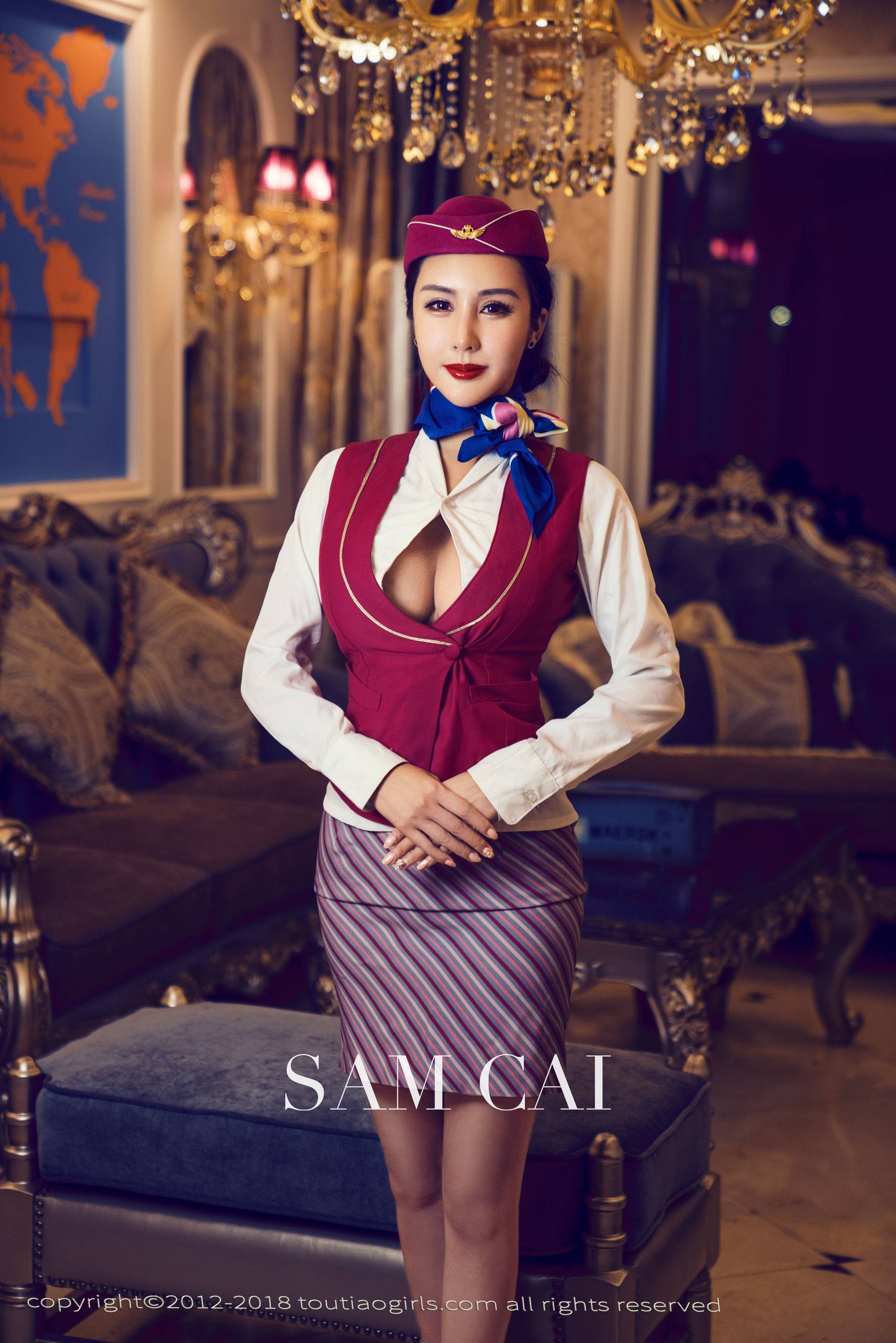 蔡老师《私人空乘》 [头条女神Toutiaogirls]Xiuren秀人写真高清美女套图写真下载-看套图看套图