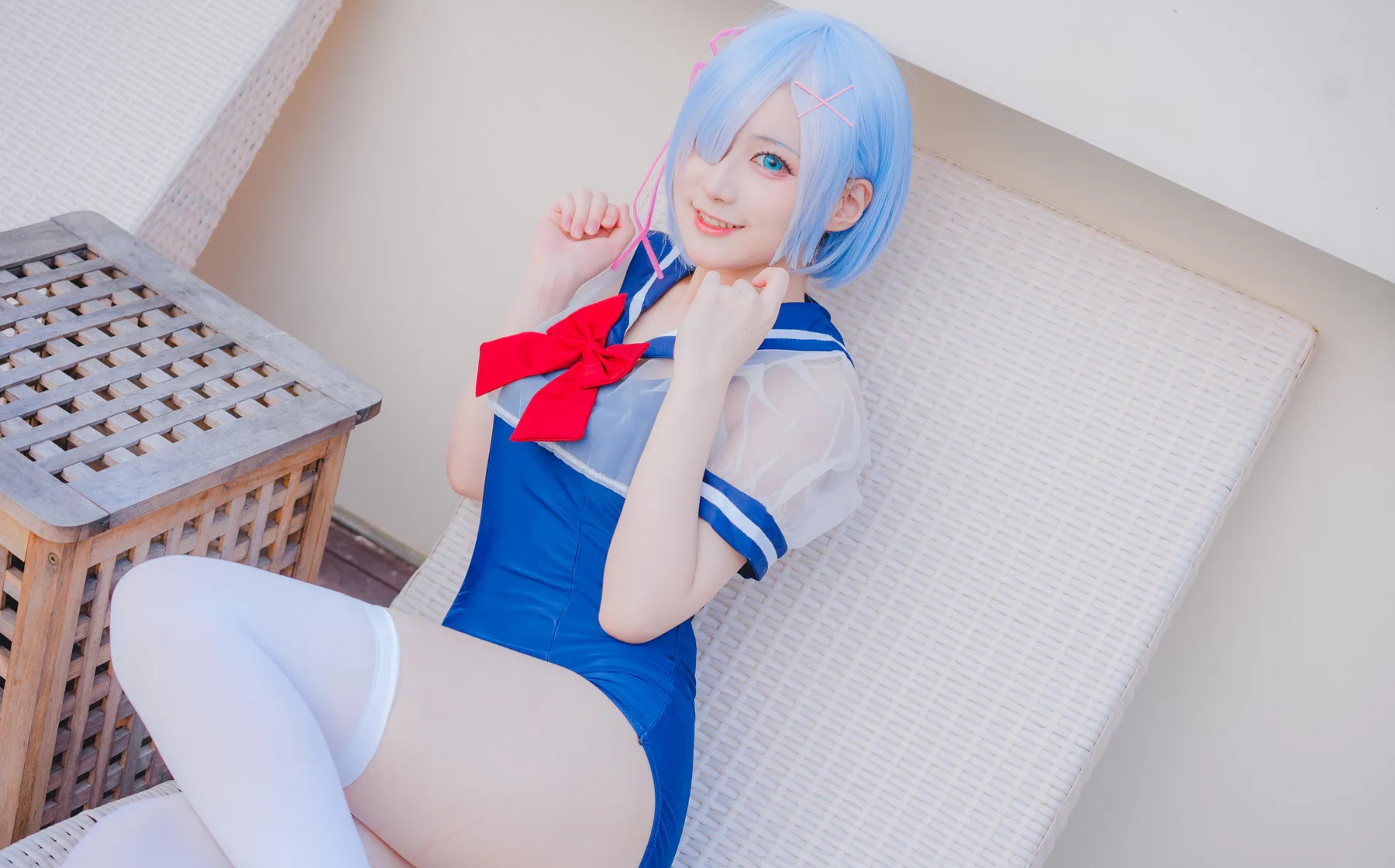 颜值博主_幼愛Youmeko_No.024 &ndash; 蕾姆泳装 主题写真 [18P]Xiuren秀人写真高清美女套图写真下载-看套图看套图