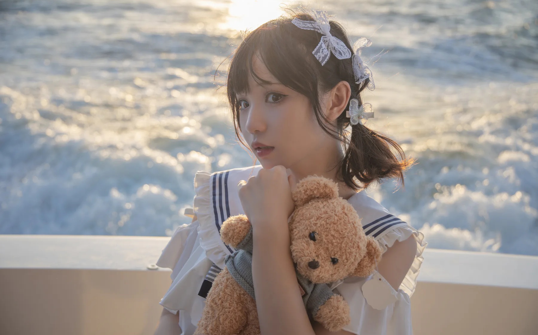 动漫博主_花柒hana_No.013 &ndash; 三亚熊之海军风泳装 [12P]-看套图