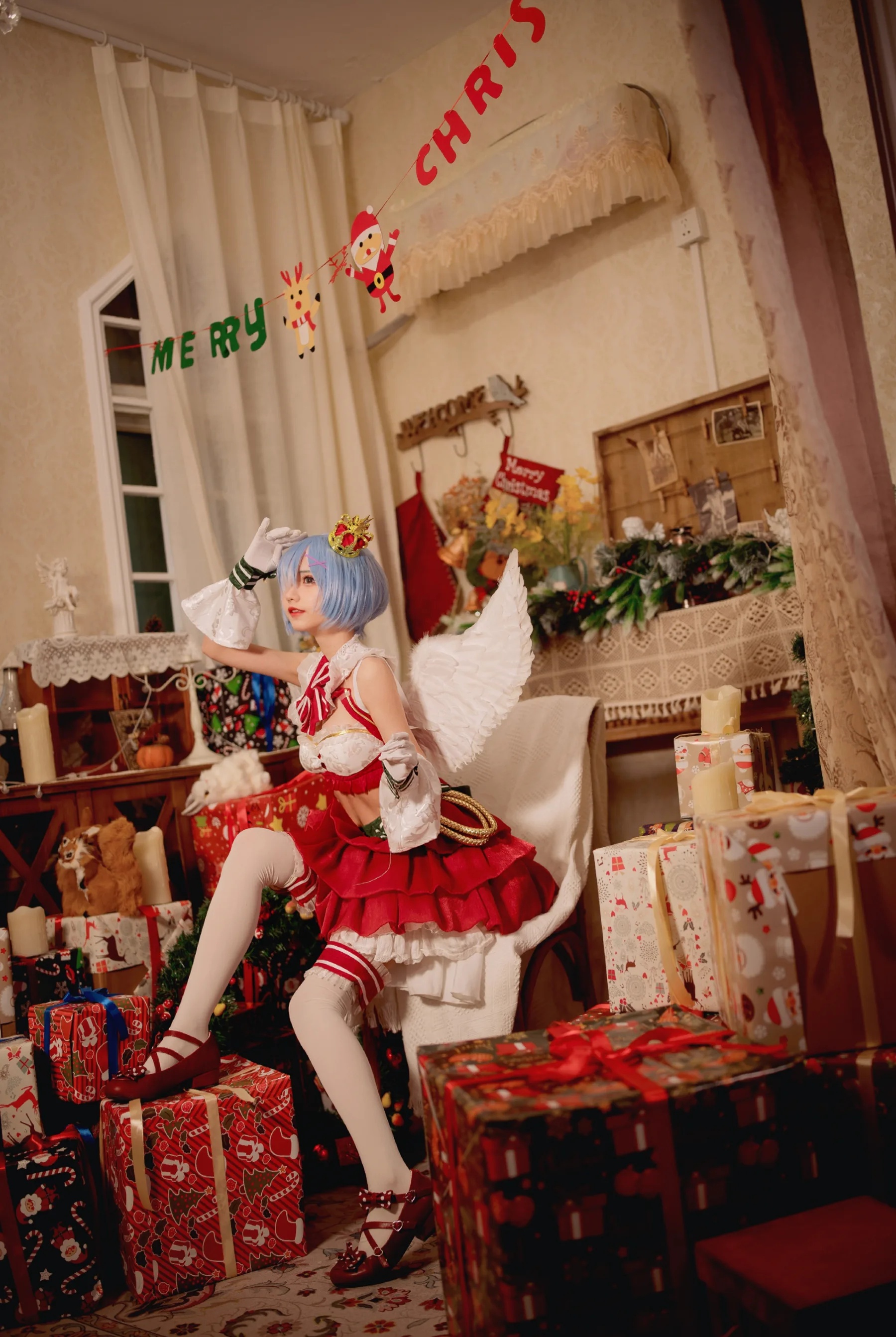 动漫博主_花柒hana_No.003 &ndash; 圣诞蕾姆cos 主题写真 [22P]Xiuren秀人写真高清美女套图写真下载-看套图看套图