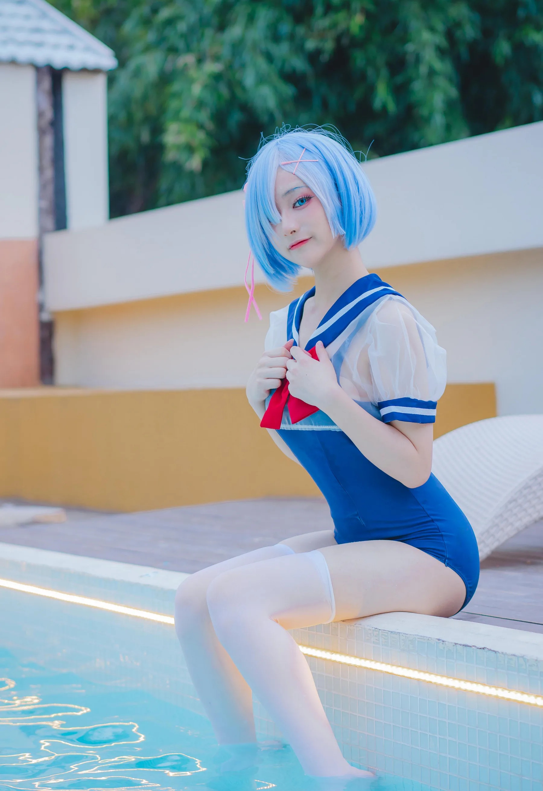 颜值博主_幼愛Youmeko_No.024 &ndash; 蕾姆泳装 主题写真 [18P]Xiuren秀人写真高清美女套图写真下载-看套图看套图
