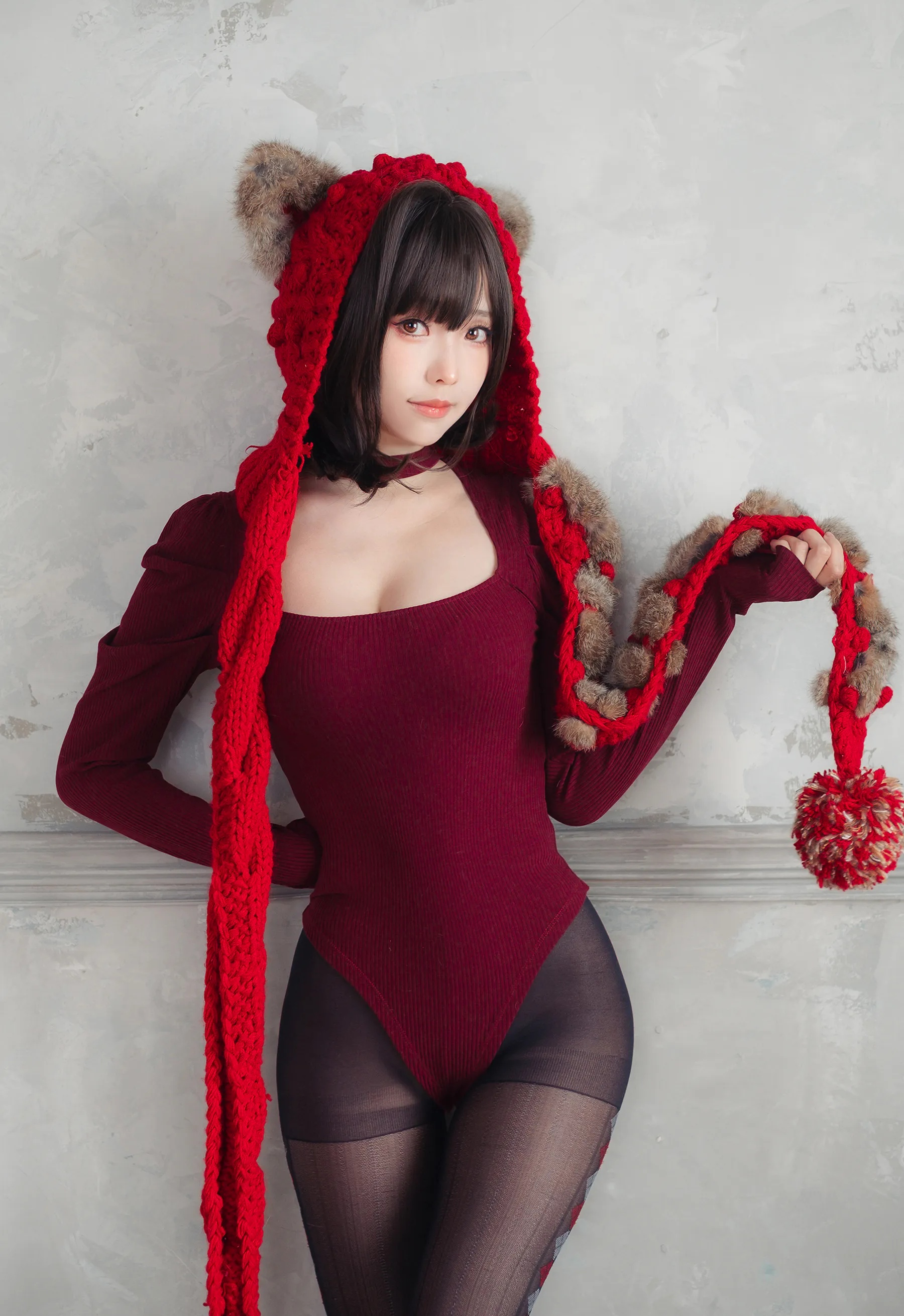 Coser妹子_ElyEE子_No.142 红色 KNITTING 主题写真 [52P]Xiuren秀人写真高清美女套图写真下载-看套图看套图