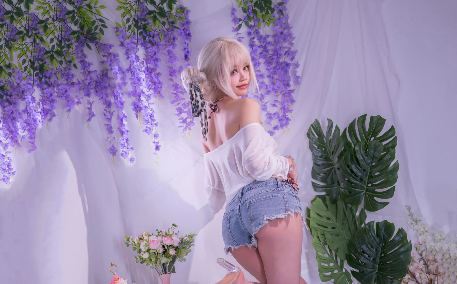 Coser美女_千反田鹿子_No.008 &ndash; 罩纱豹纹泳装 主题写真 [41P]-看套图