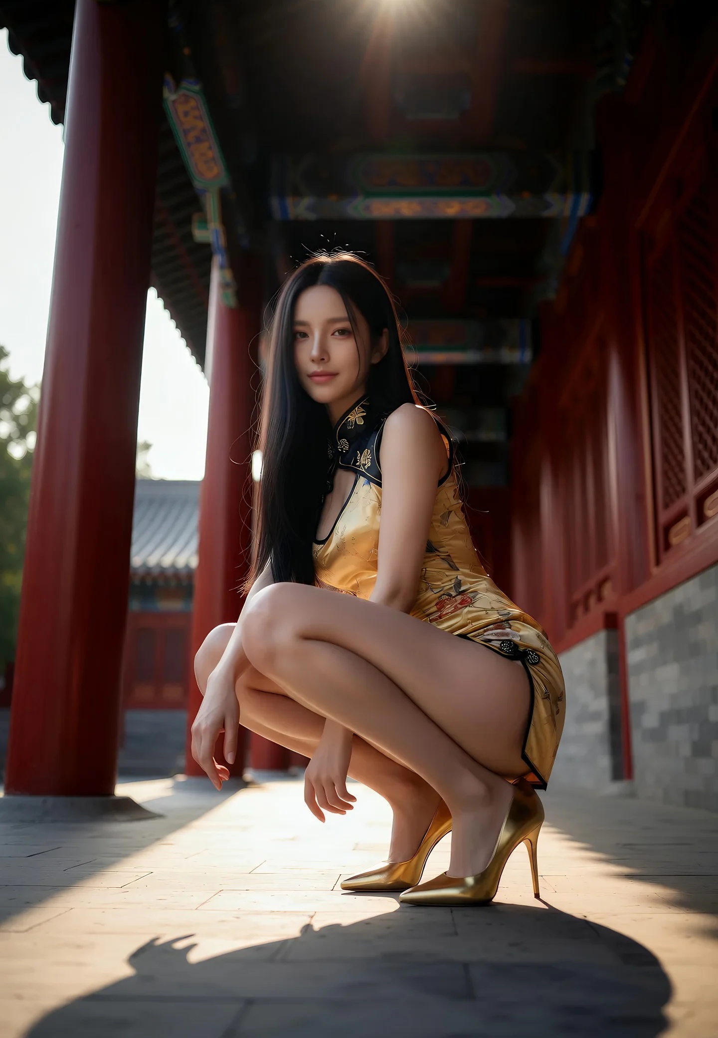 AIG美女_No.459_米妹_性感金色旗袍 主题写真 [89+1P]Xiuren秀人写真高清美女套图写真下载-看套图看套图