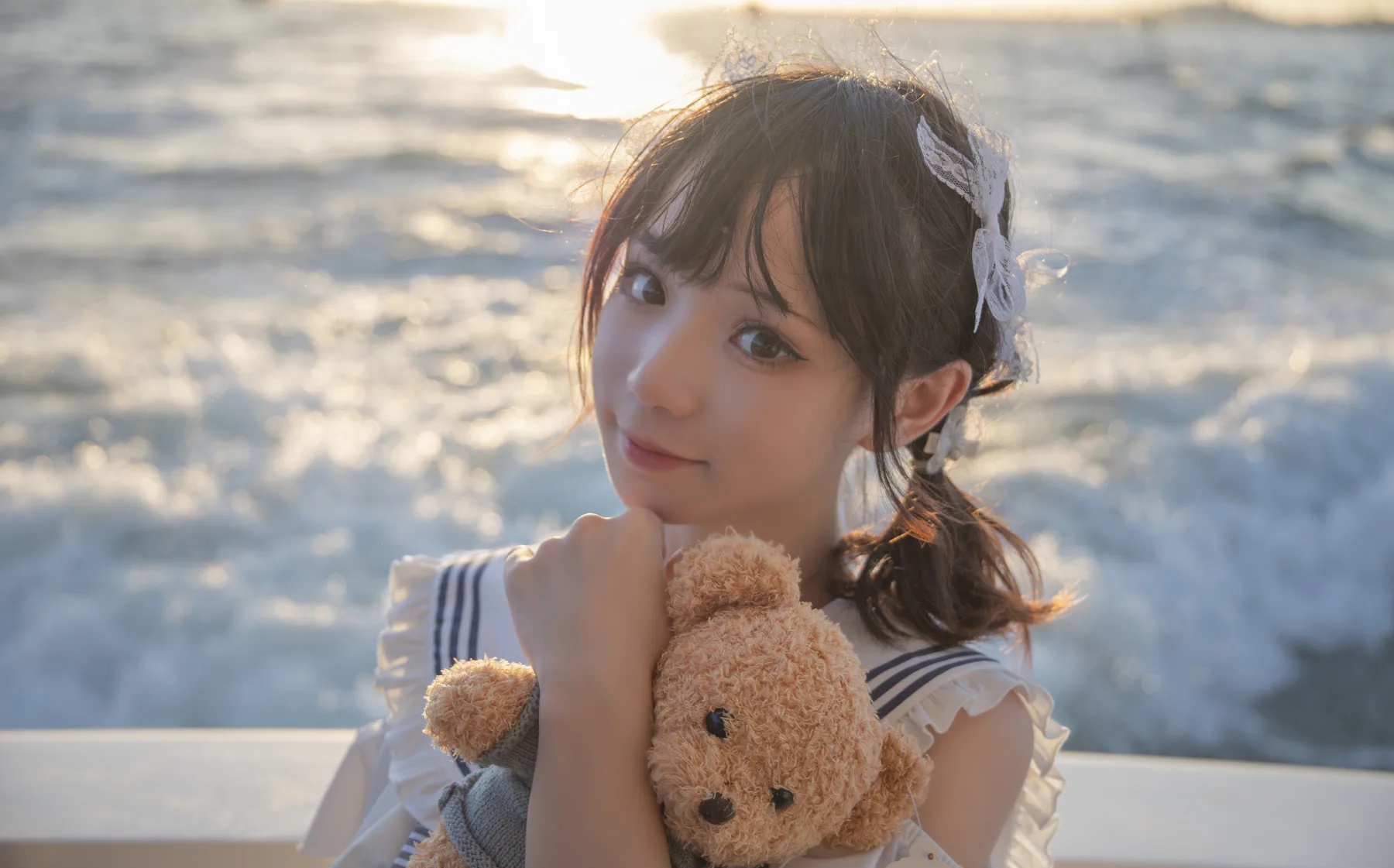 动漫博主_花柒hana_No.013 &ndash; 三亚熊之海军风泳装 [12P]-看套图