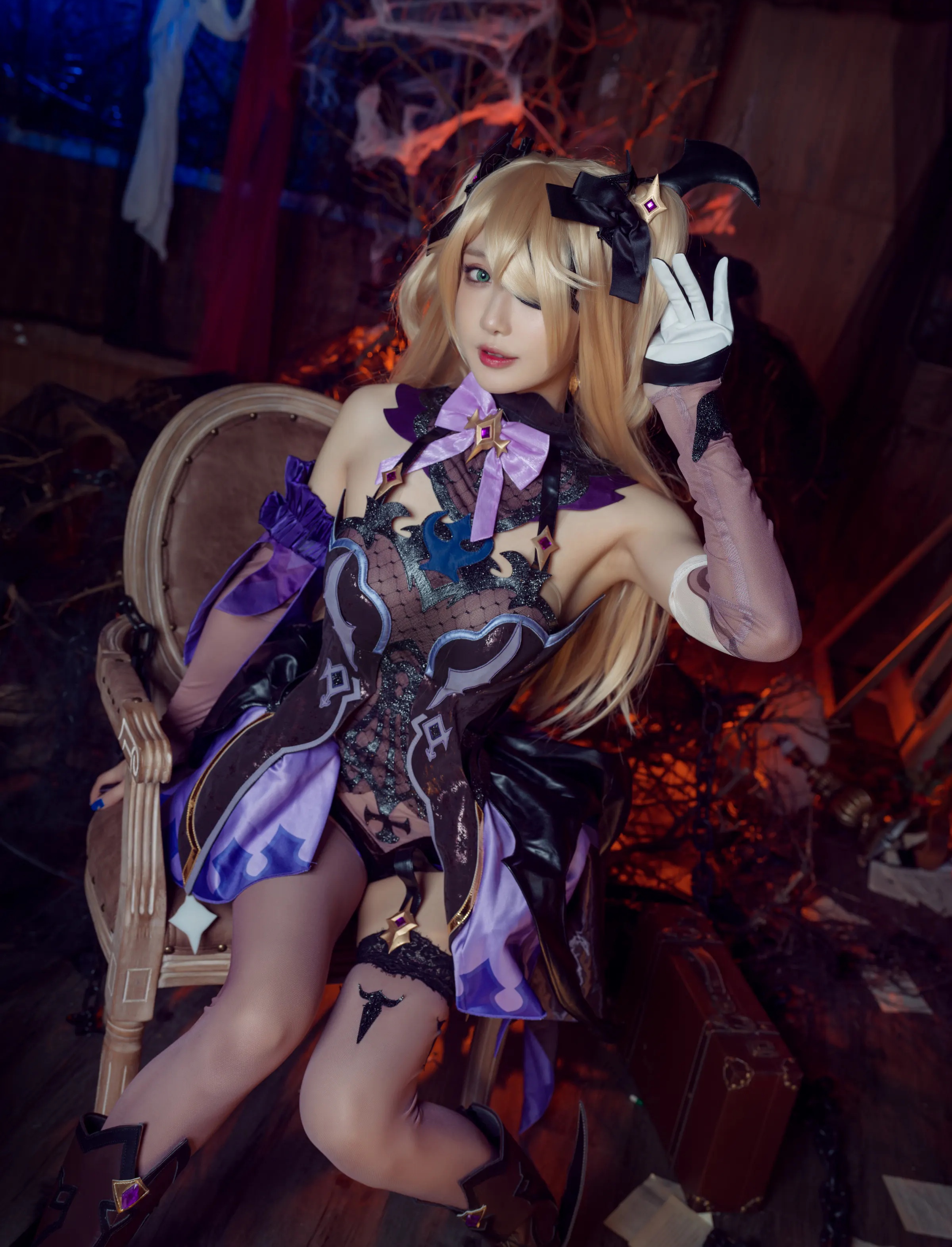 动漫博主_阿包也是兔娘_No.100 &ndash; 原神 中二皇女菲谢尔 [47P]Xiuren秀人写真高清美女套图写真下载-看套图看套图