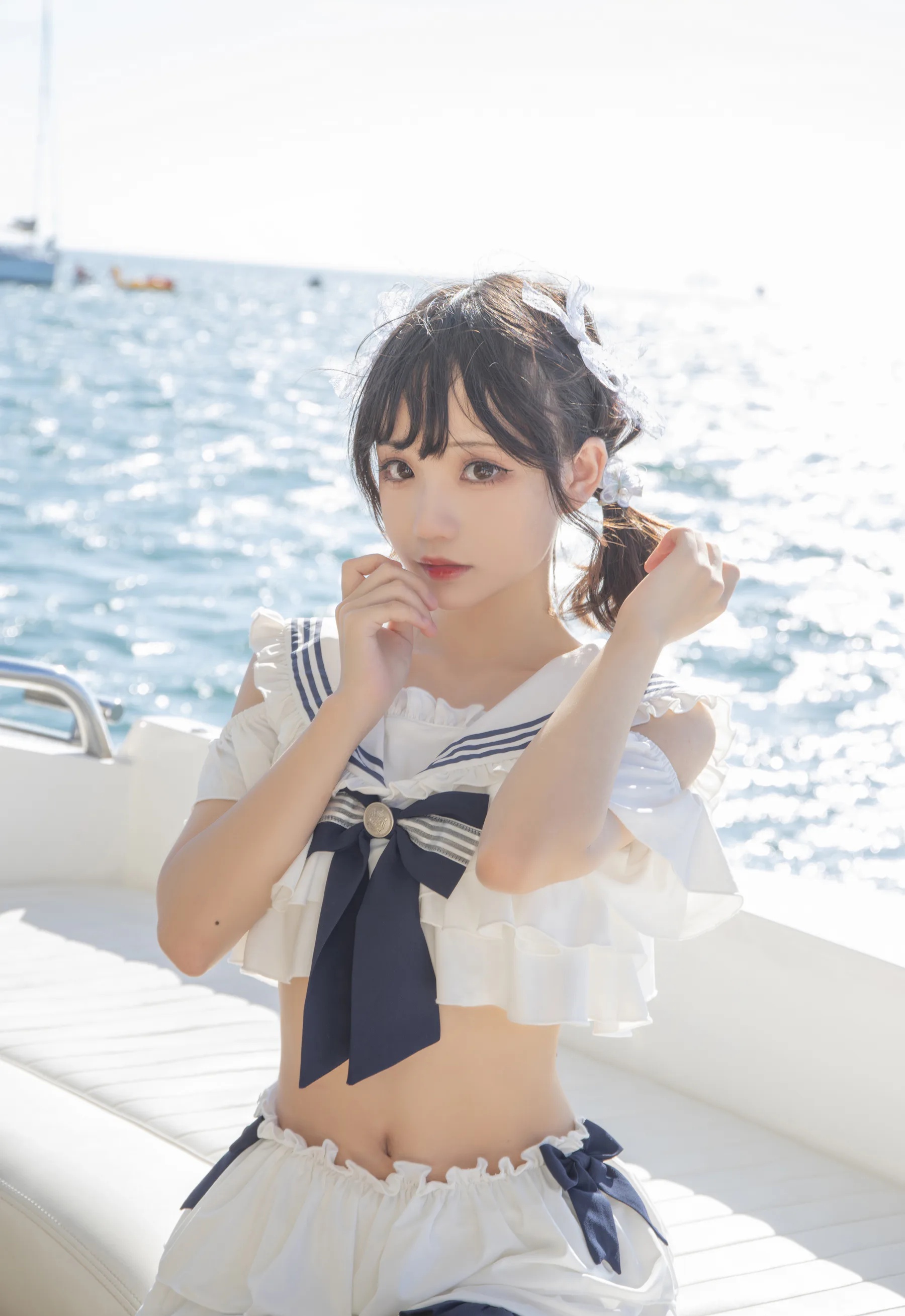 动漫博主_花柒hana_No.013 &ndash; 三亚熊之海军风泳装 [12P]-看套图