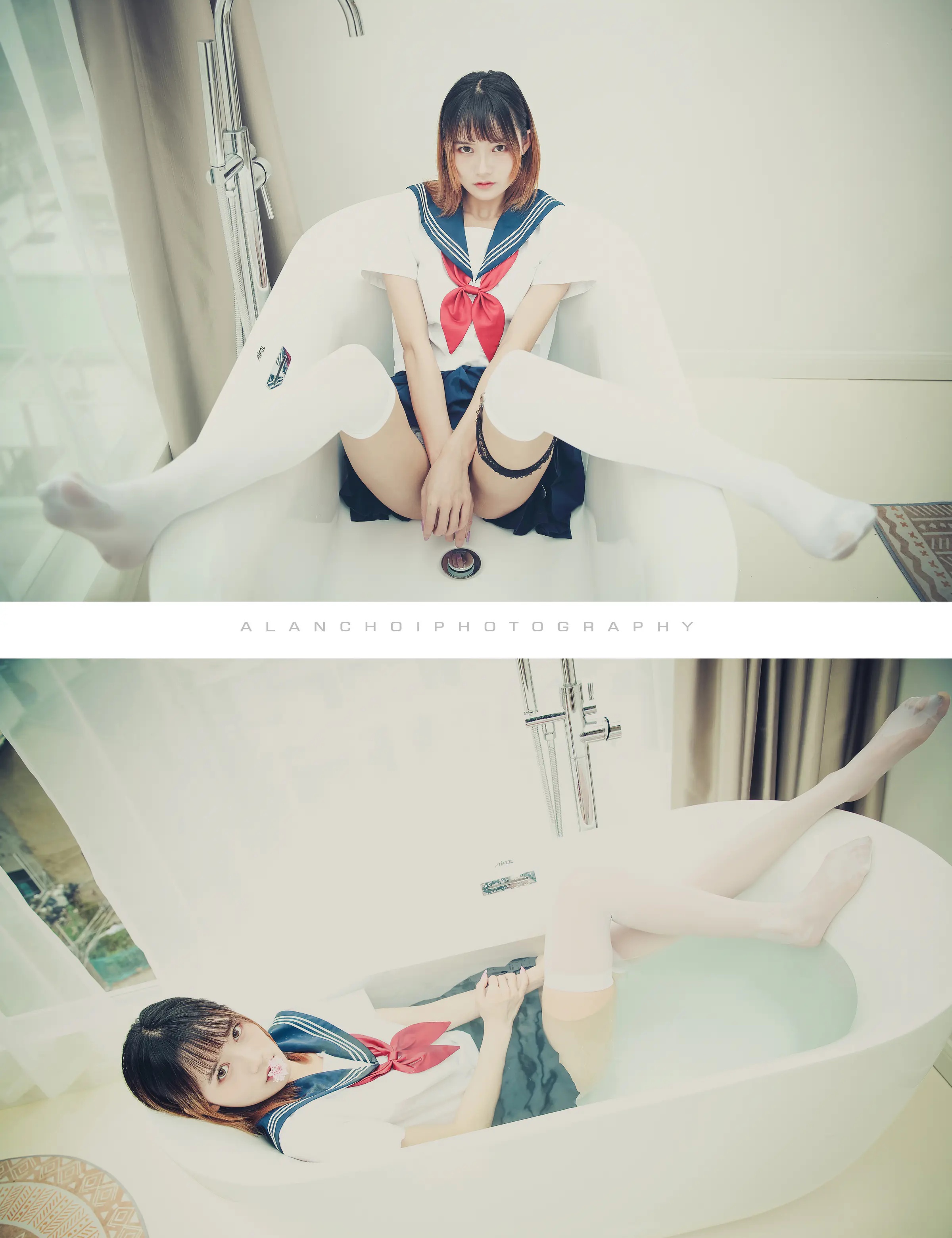 颜值博主_兔子Zzz不吃胡萝卜_No.130 &ndash; JK纯欲-愛倫出品 [12P]-看套图