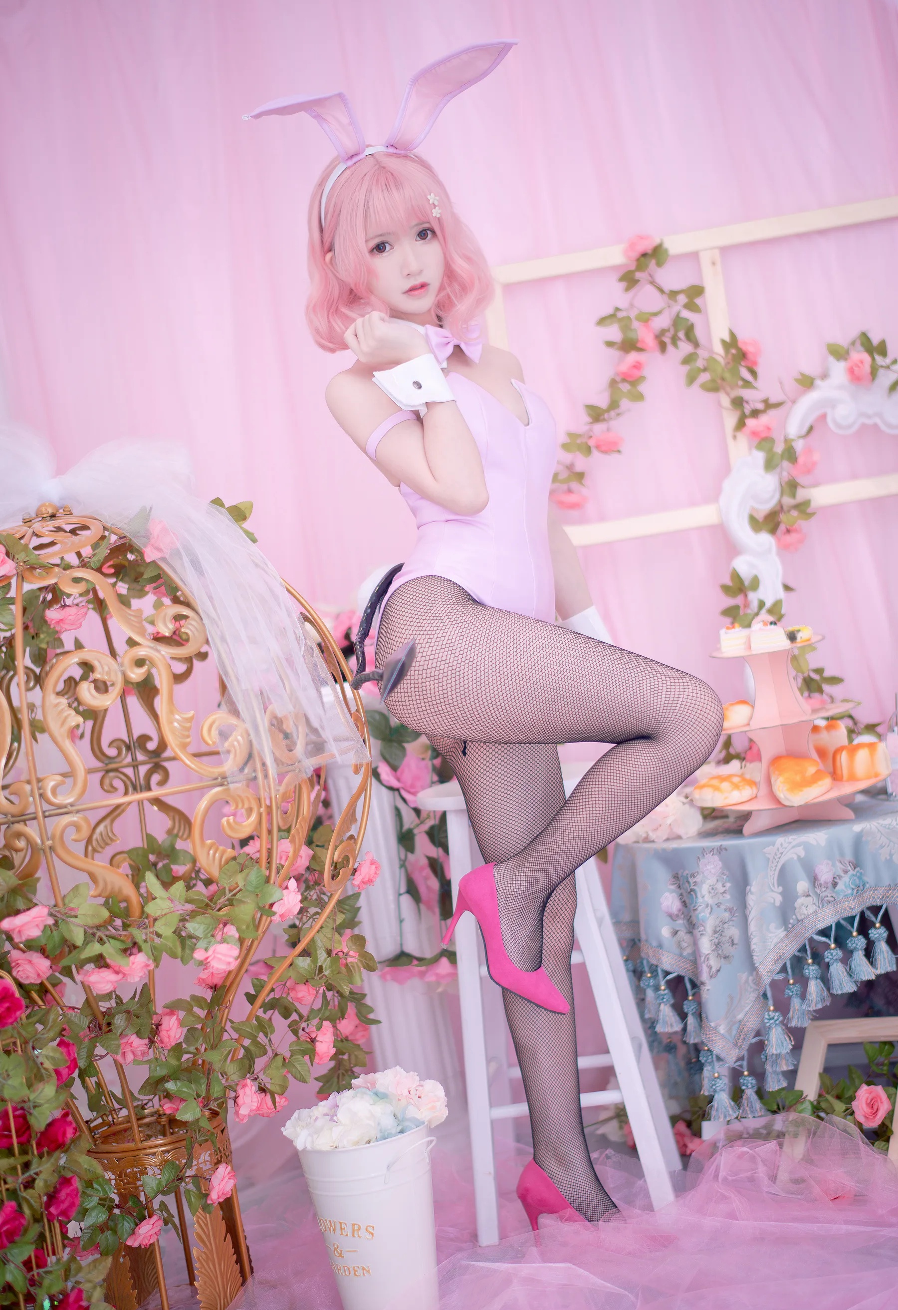 动漫博主_鳗鱼霏儿_No.085 粉色兔女郎2 主题写真 [14P]-看套图