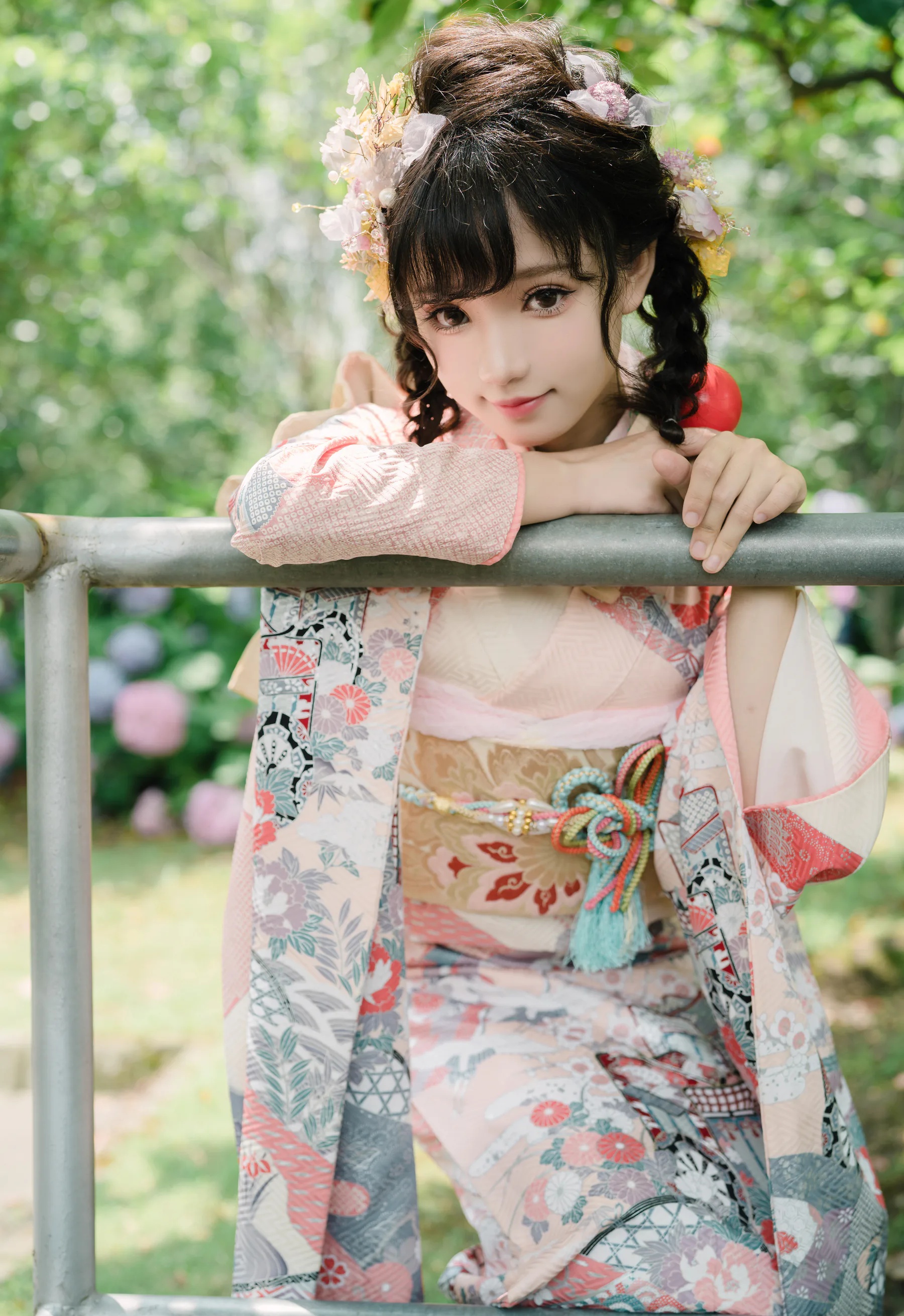 动漫博主_花柒hana_No.009 &ndash; 绣球花和服 主题写真 [18P]Xiuren秀人写真高清美女套图写真下载-看套图看套图