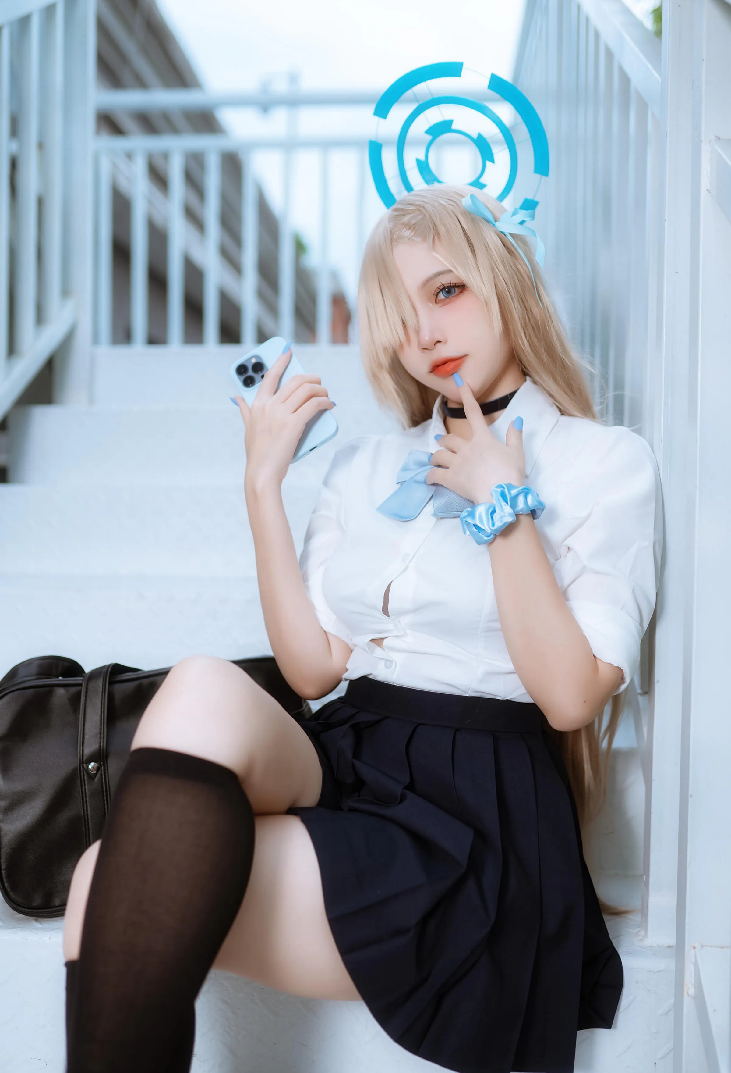 Coser美女_二佐nisa_No.199 &ndash; 蔚蓝档案 一之濑明日奈 JK制服 [23P]-看套图