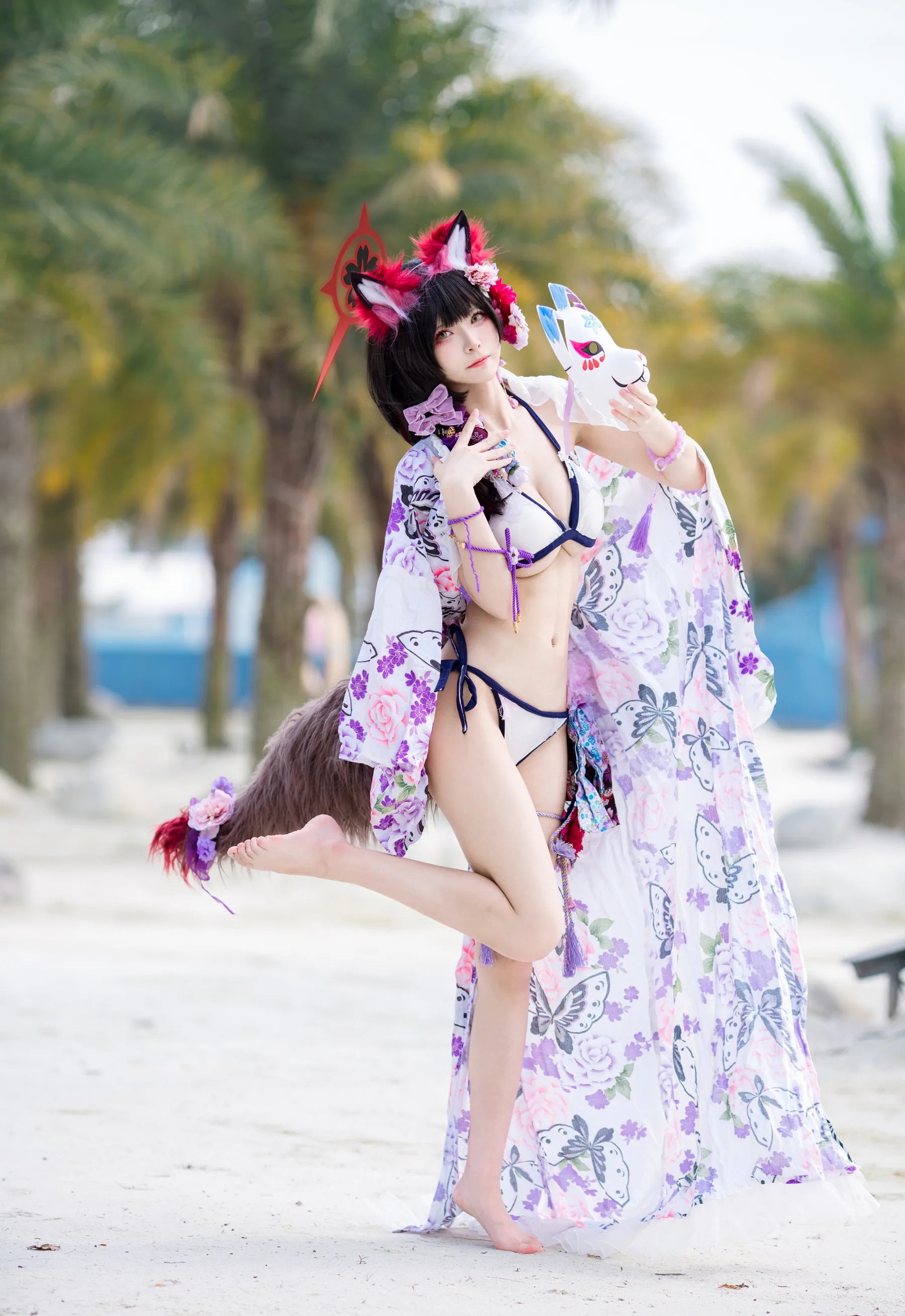 人气Coser美女_九柒喵_No.029 狐坂若藻水着 主题写真 [23P]-看套图