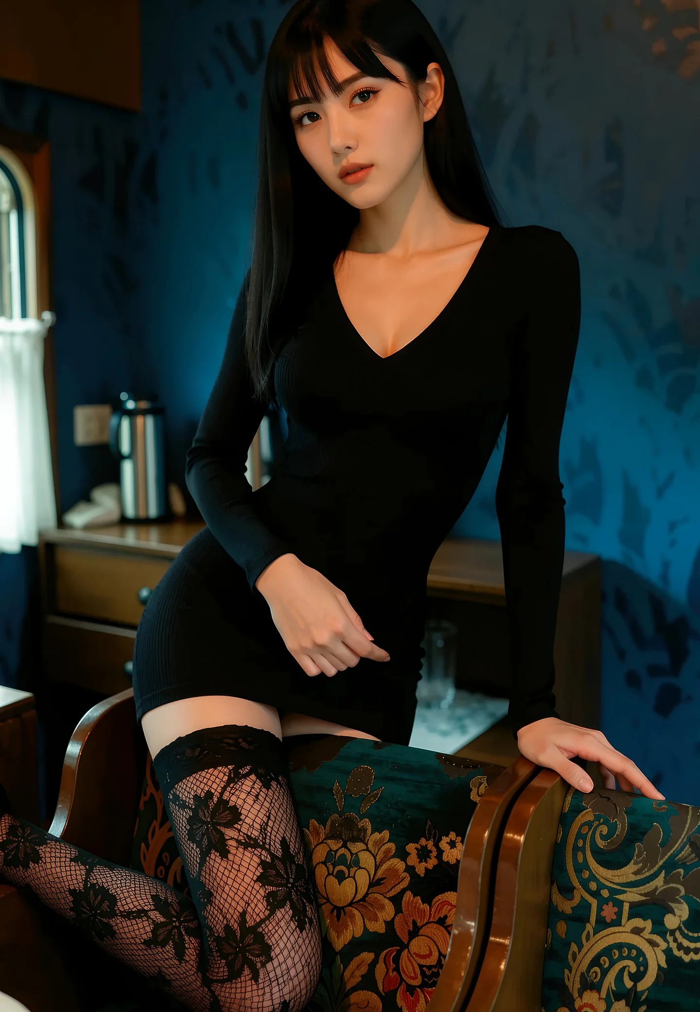 AIG美女_No.485_茗梓_黑色连体衣 主题写真 [57+1P]Xiuren秀人写真高清美女套图写真下载-看套图看套图