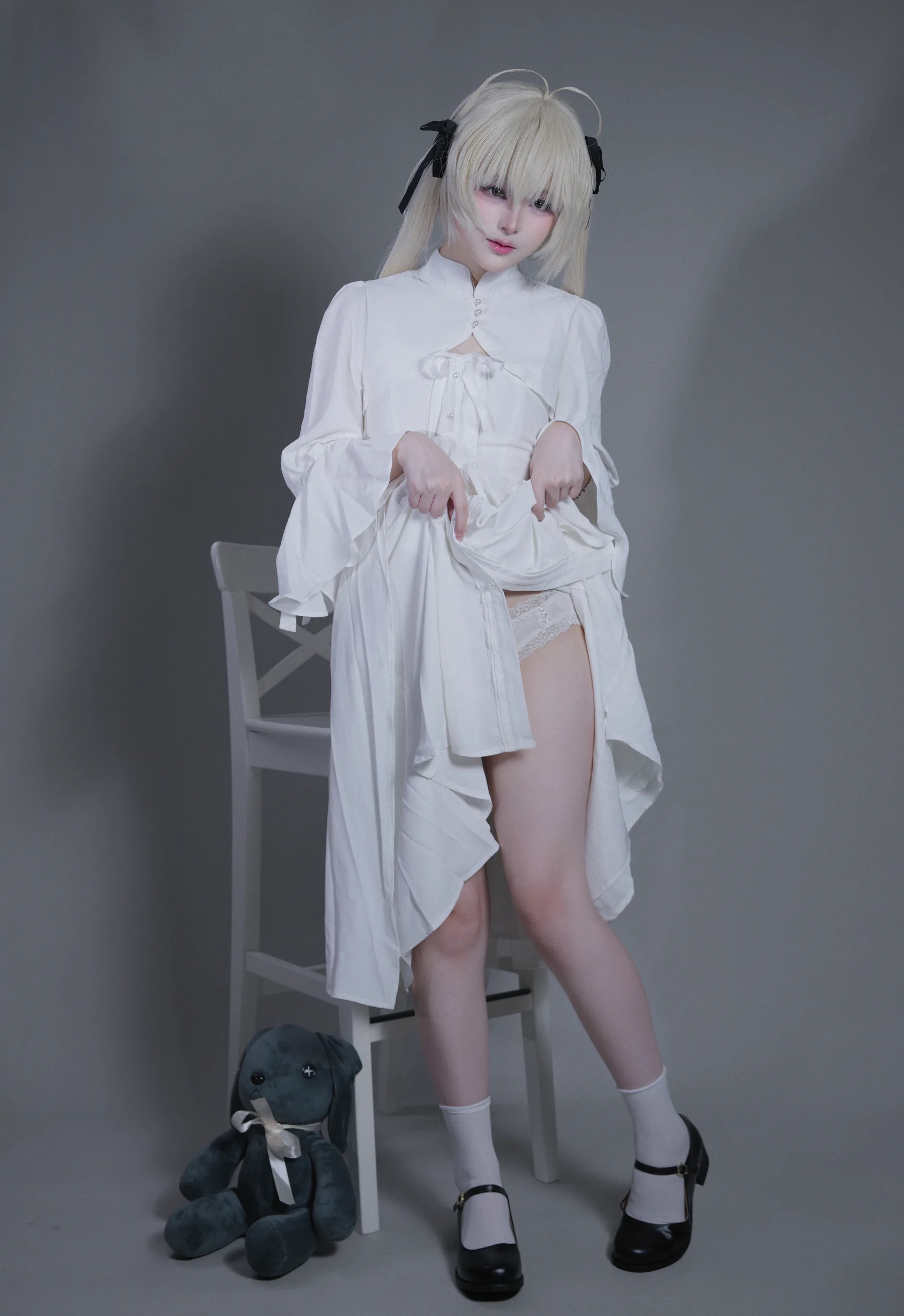 颜值博主_幼愛Youmeko_No.038 &ndash; 缘之空 春日野穹白裙 [42P]Xiuren秀人写真高清美女套图写真下载-看套图看套图