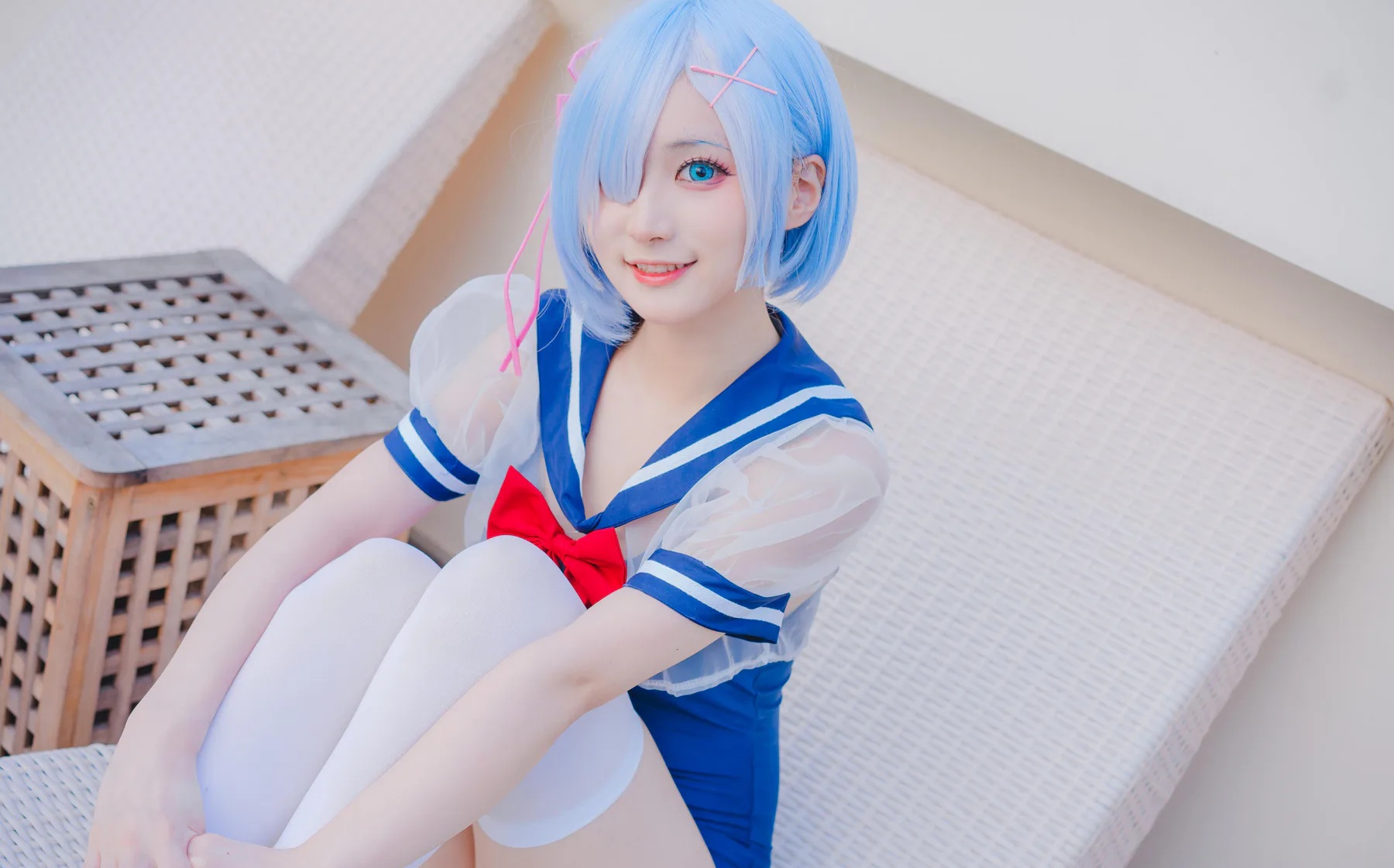 颜值博主_幼愛Youmeko_No.024 &ndash; 蕾姆泳装 主题写真 [18P]Xiuren秀人写真高清美女套图写真下载-看套图看套图