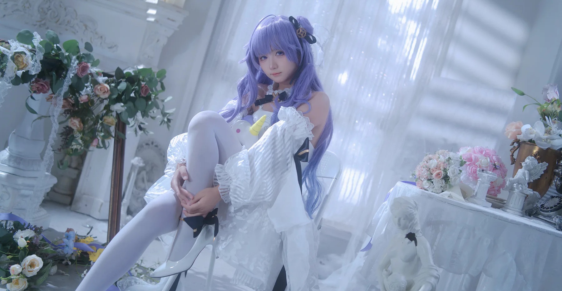颜值Coser美女_喜欢爱理吗_No.004 &ndash; 碧蓝航线 独角兽婚纱 [31P]-看套图