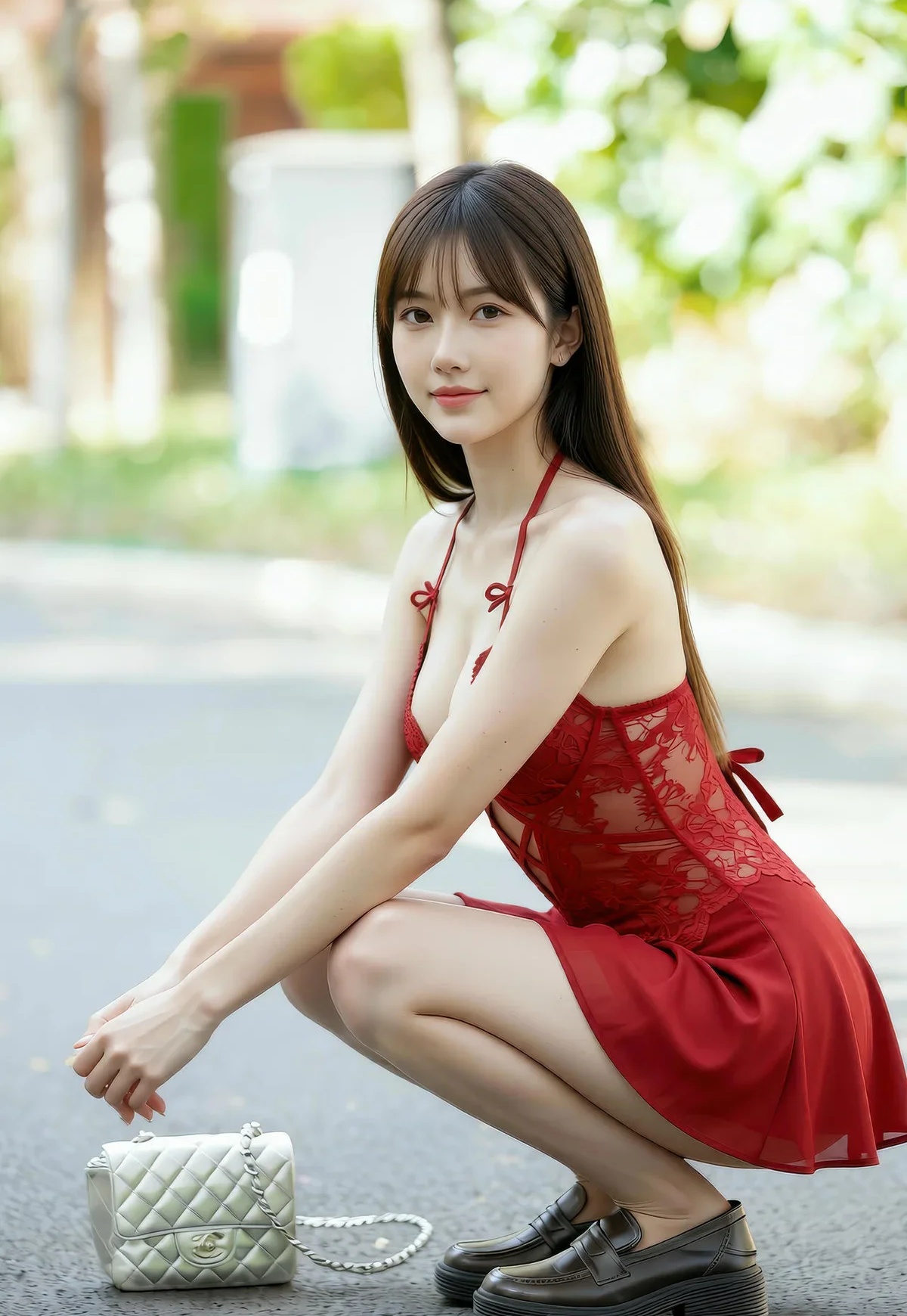 AIG美女_No.269_婉婉_红蕾丝短裙爆乳 主题写真 [80P]Xiuren秀人写真高清美女套图写真下载-看套图看套图