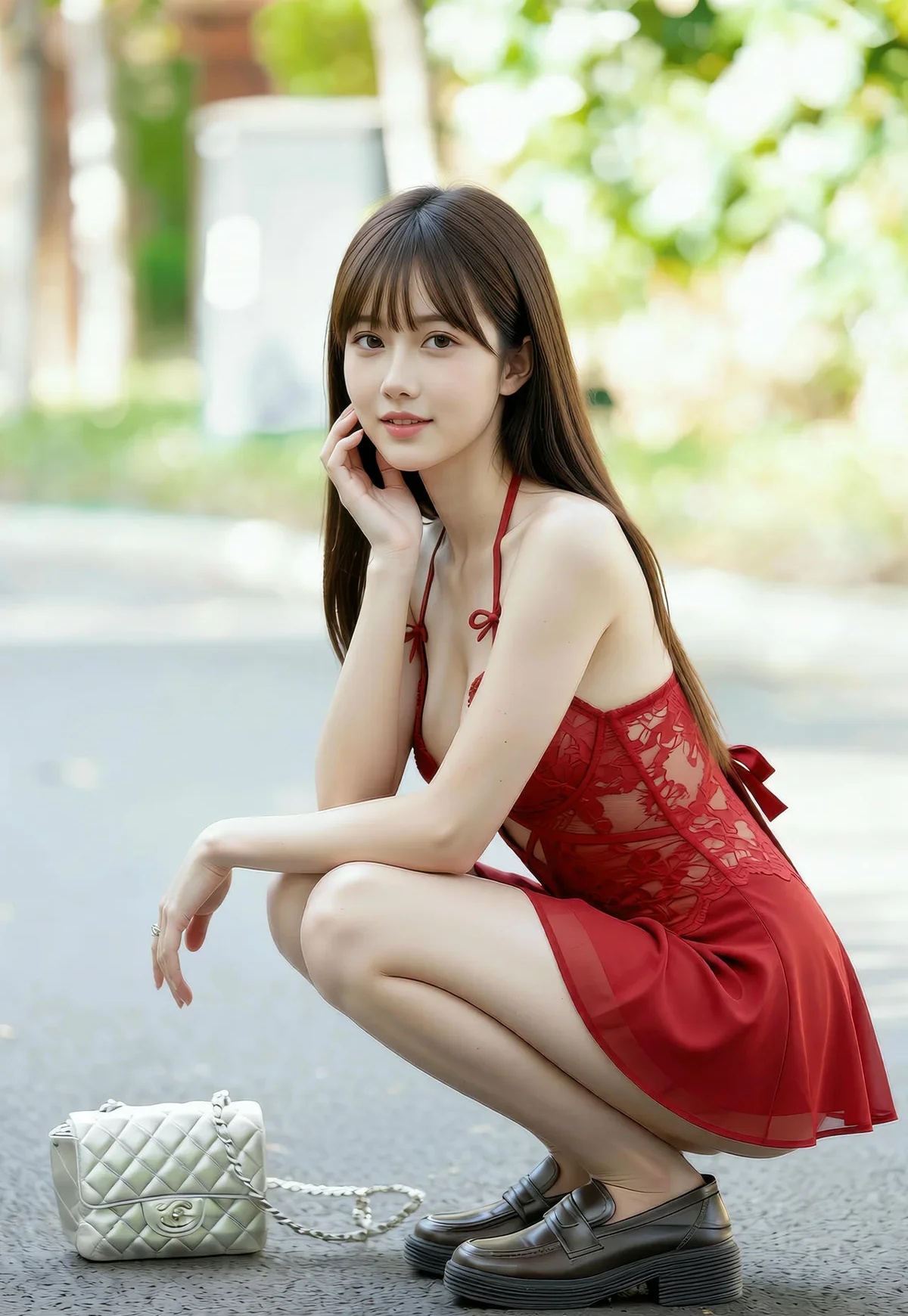 AIG美女_No.269_婉婉_红蕾丝短裙爆乳 主题写真 [80P]Xiuren秀人写真高清美女套图写真下载-看套图看套图