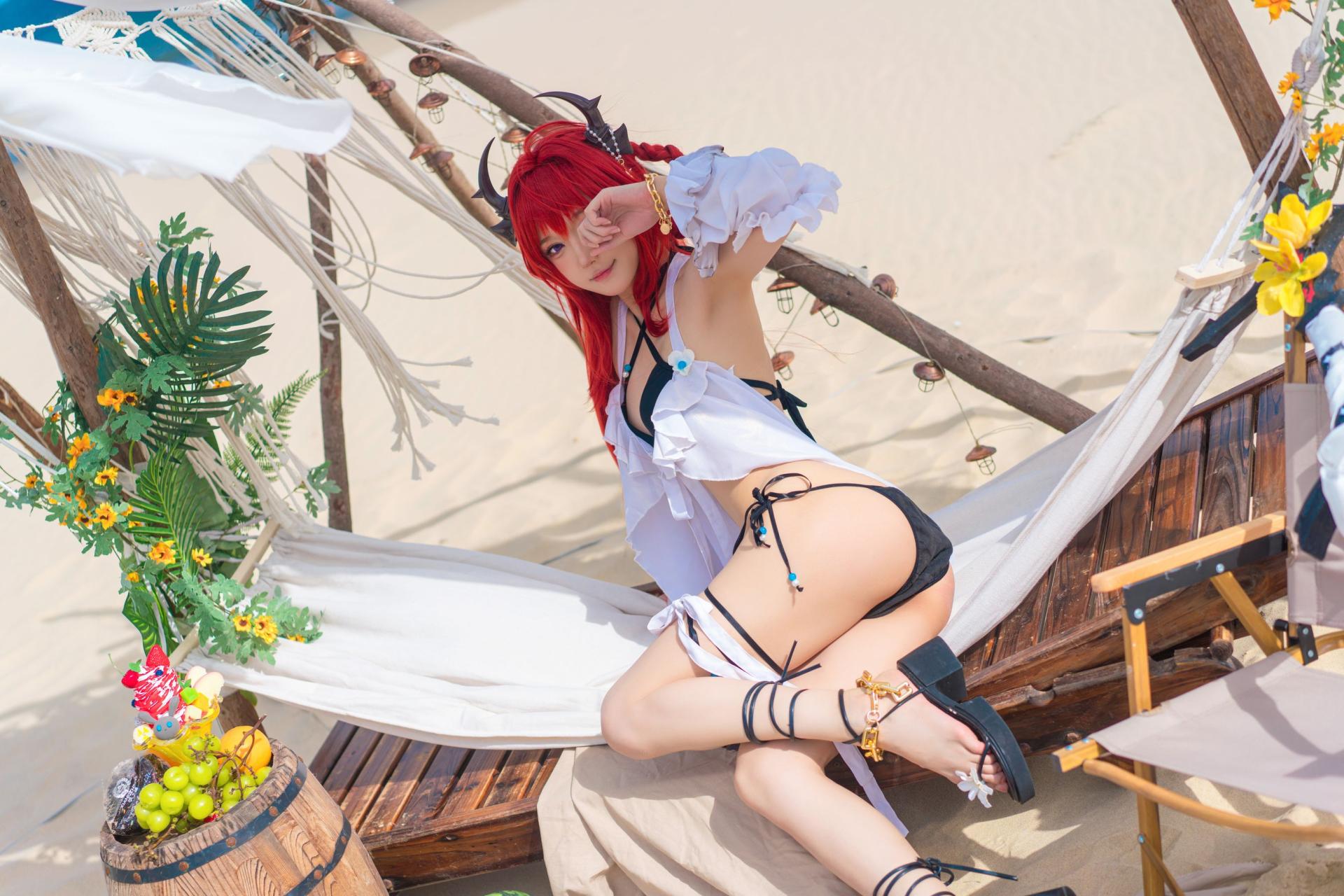 图片[3]-[COSPLAY]阿包也是兔娘 – 明日方舟 史尔特尔泳装-看套图