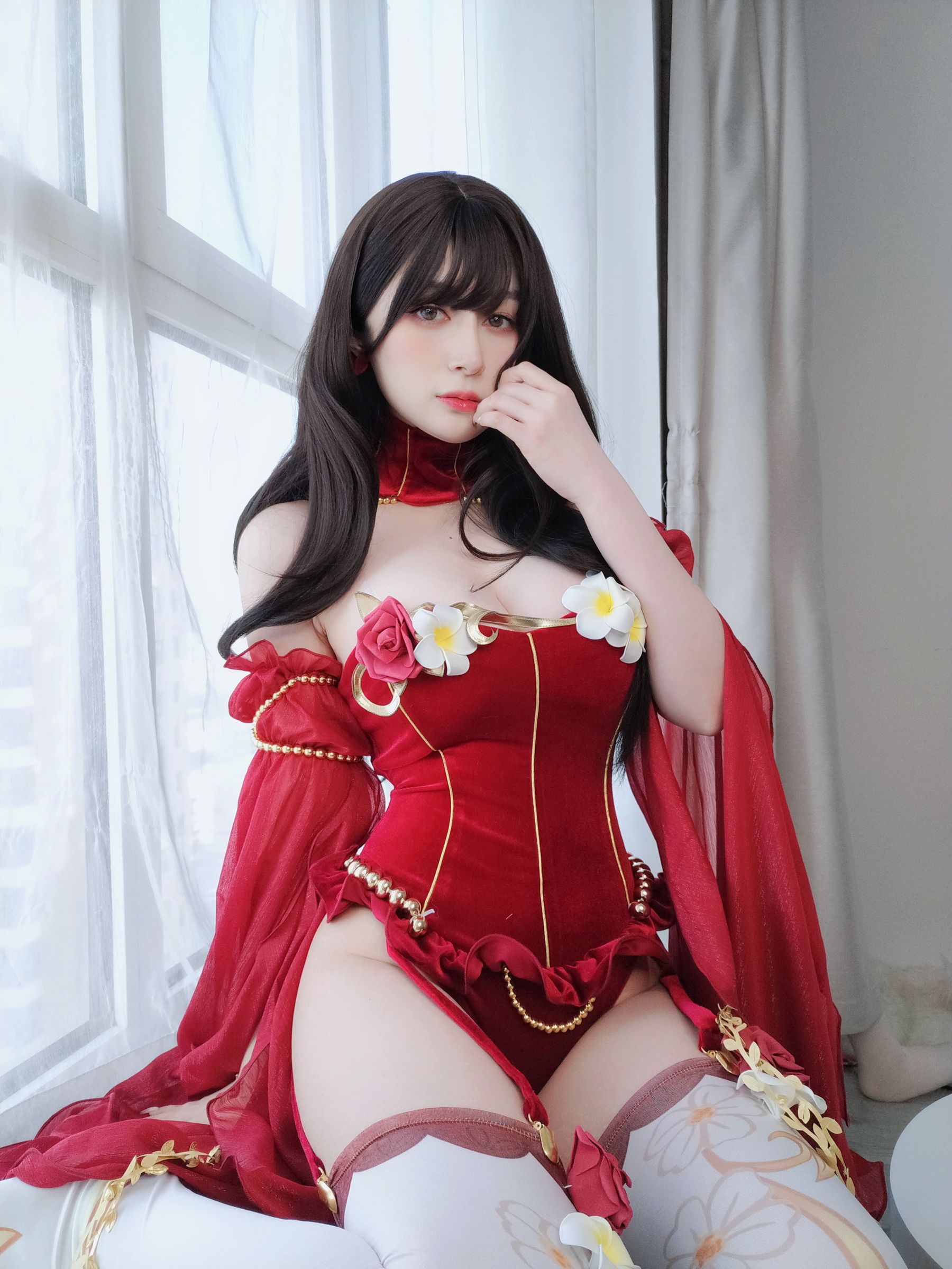 图片[3]-[COSPLAY] Coser小姐姐白银 – 赤いドレス-看套图