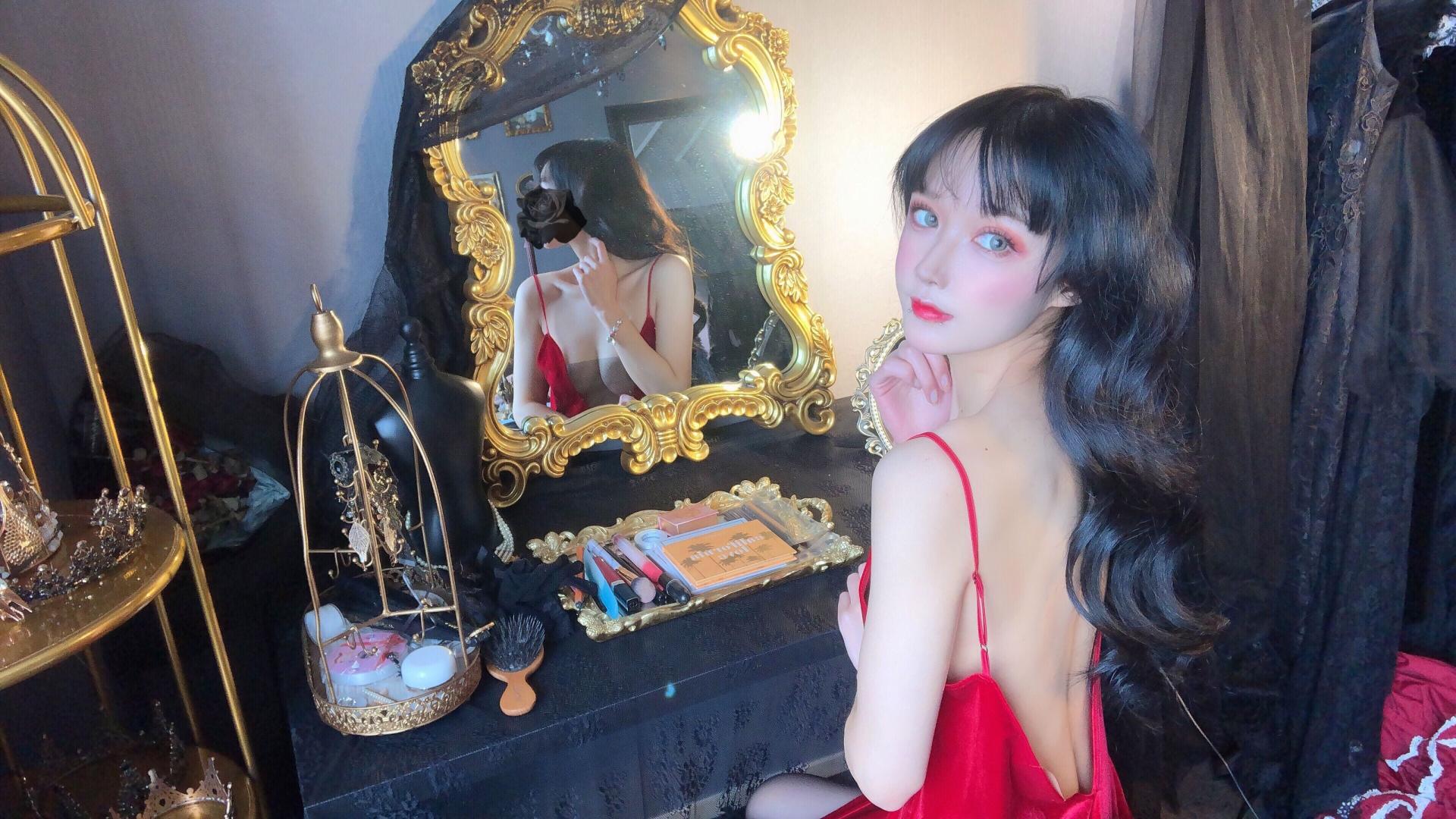 图片[5]-[COSPLAY]阿包也是兔娘 – 红丝绒睡衣-看套图