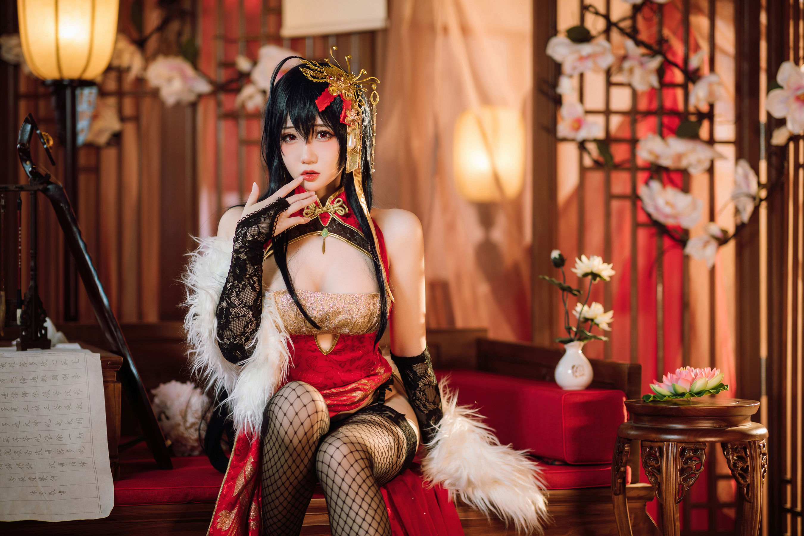 图片[5]-[COSPLAY] 焖焖碳 – 大凤旗袍-看套图