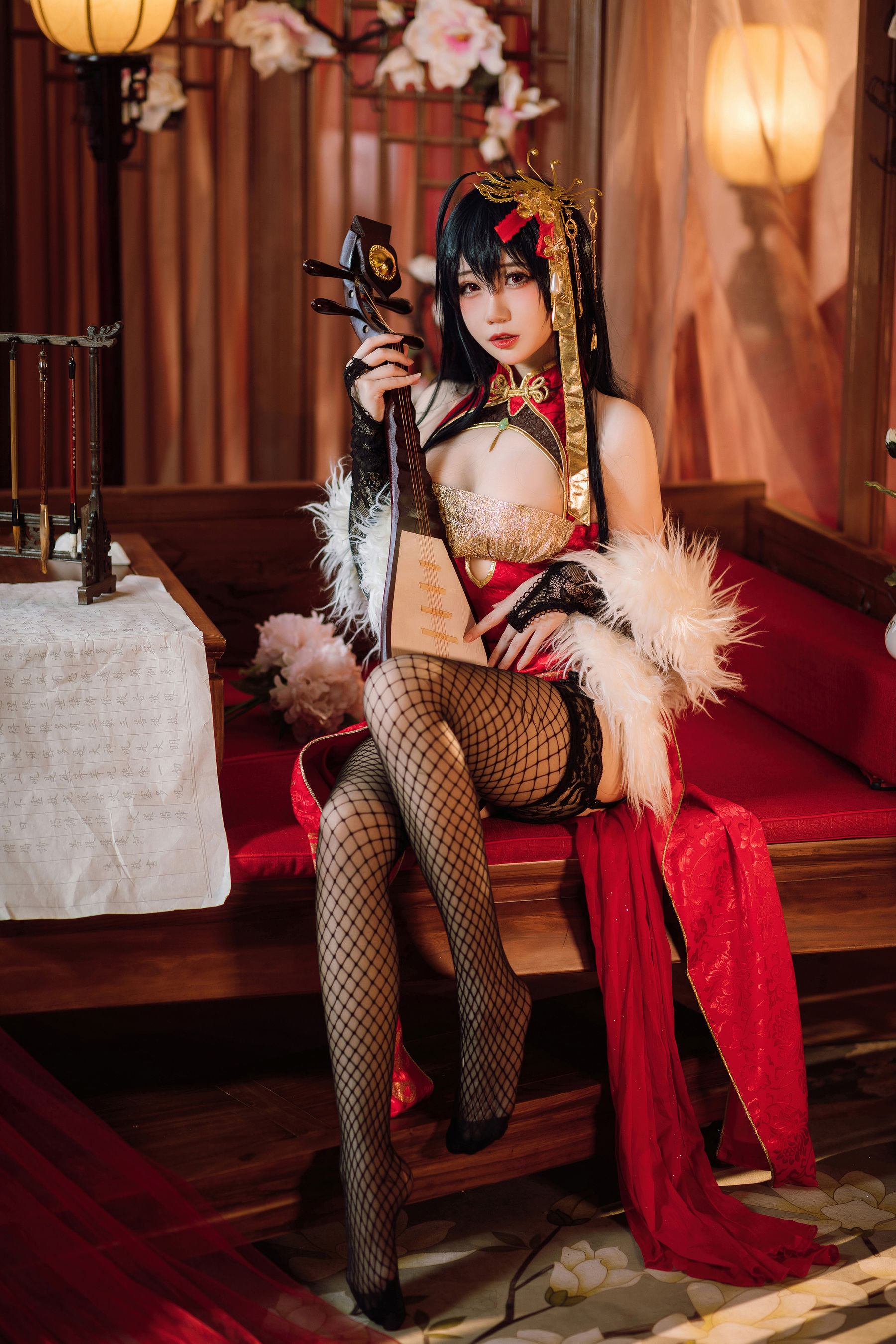 图片[3]-[COSPLAY] 焖焖碳 – 大凤旗袍-看套图