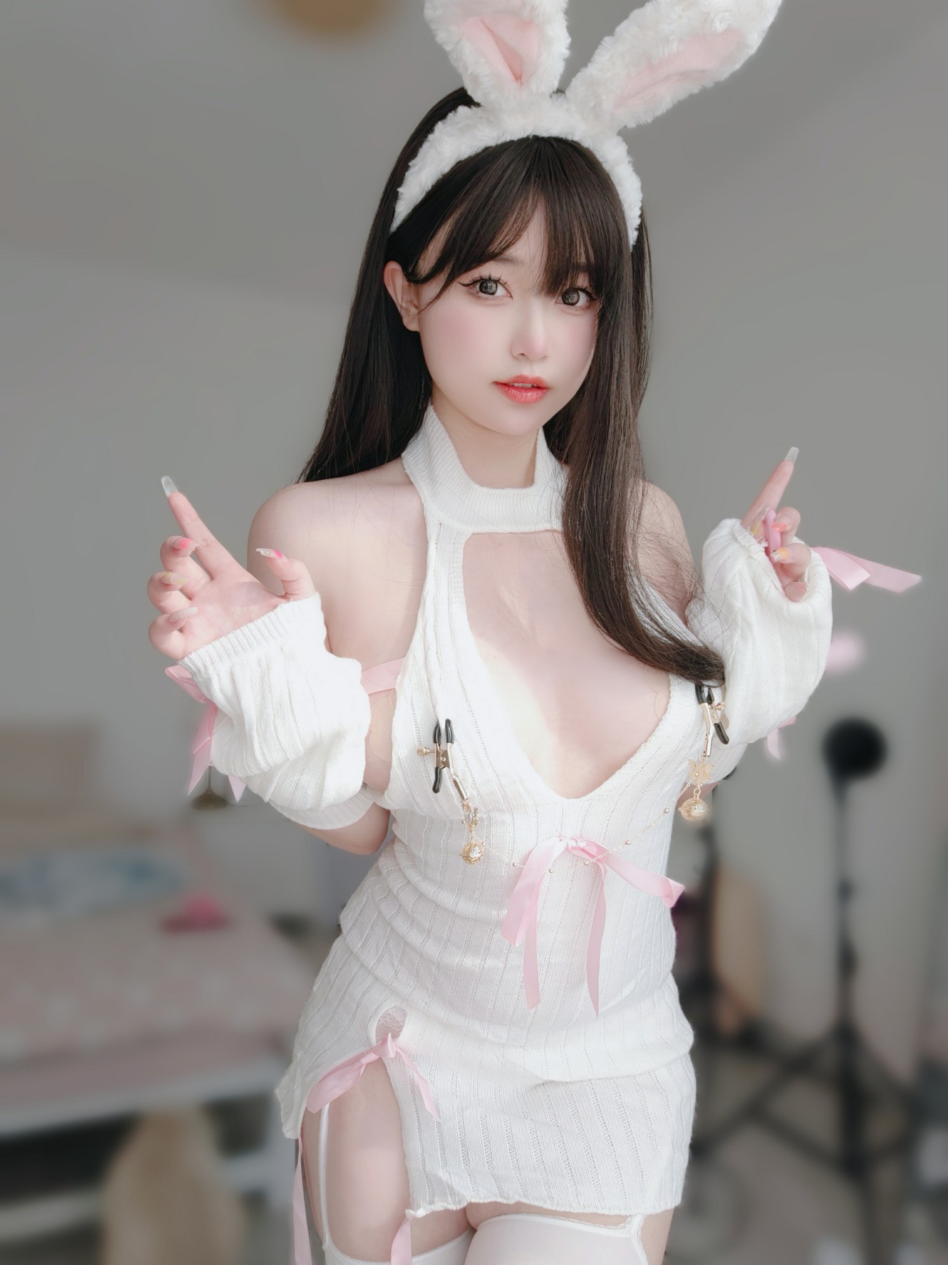 图片[3]-[COSPLAY]女主K – 白丝兔女郎-看套图