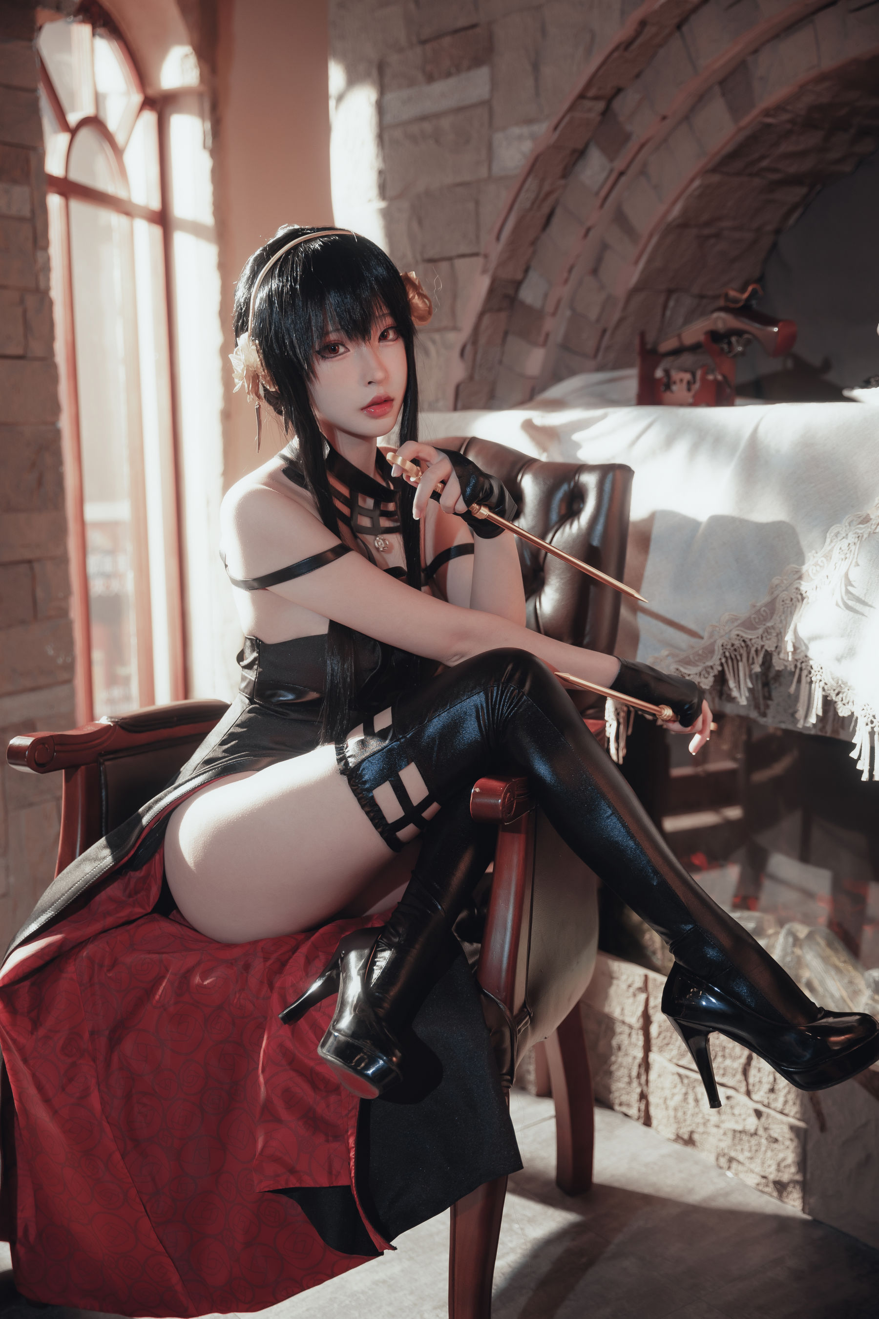 图片[4]-[COSPLAY] 清水由乃 间谍过家家 约尔战斗服-看套图