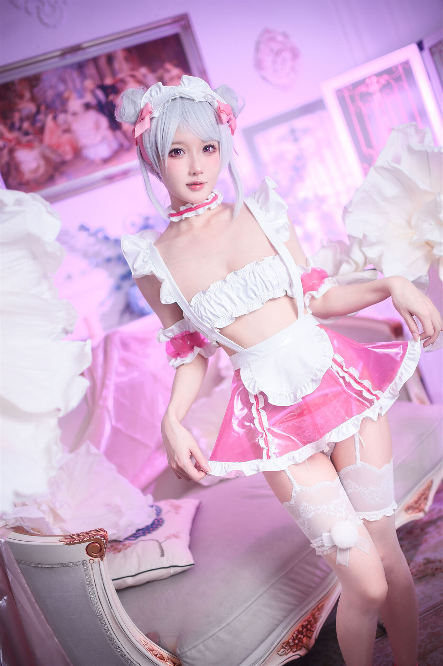 [COSPLAY]阿包也是兔娘 – 七夕粉粉女仆-看套图