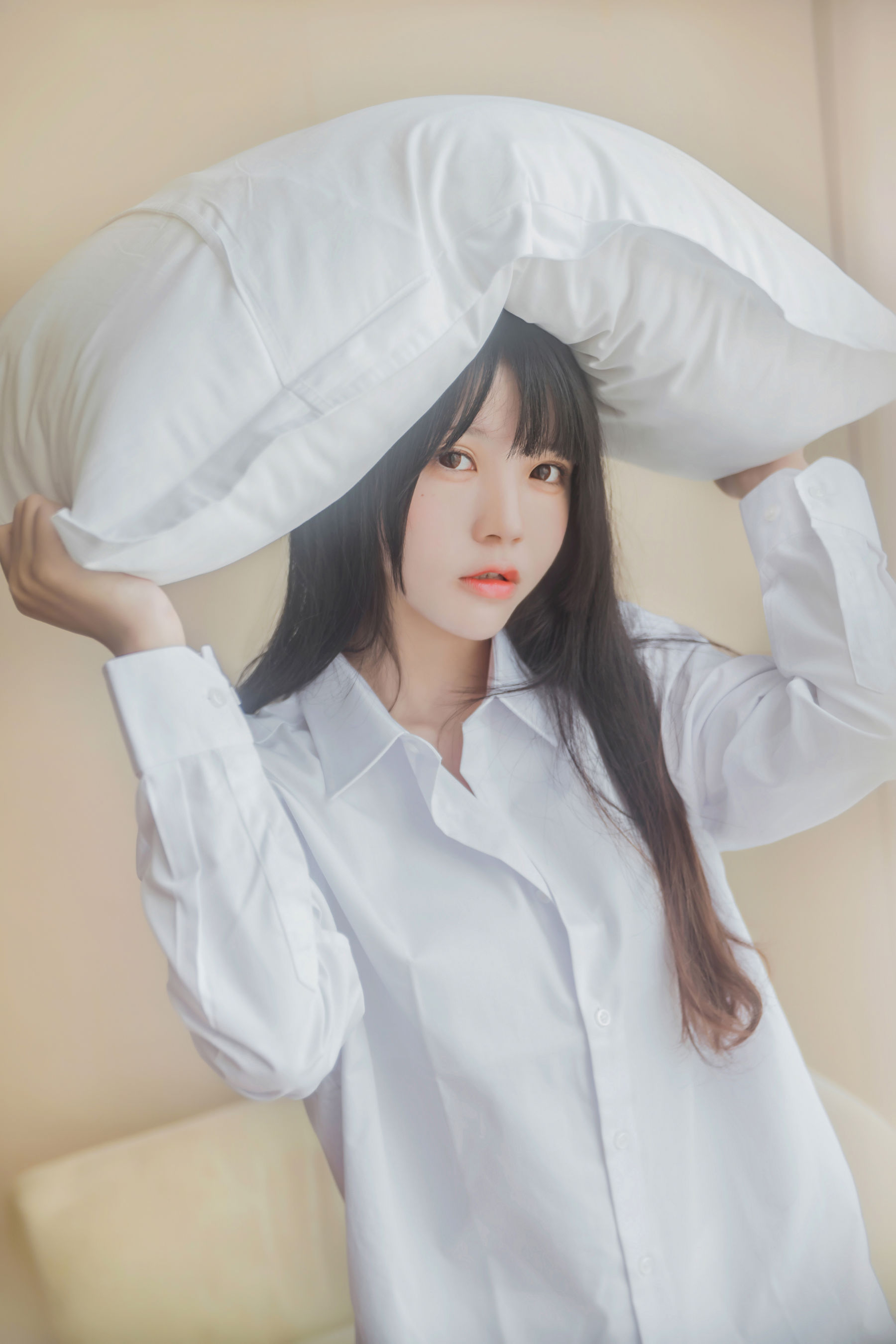 图片[4]-[COSPLAY] 桜桃喵 – 桜桃未熟 白衬衫散发-看套图
