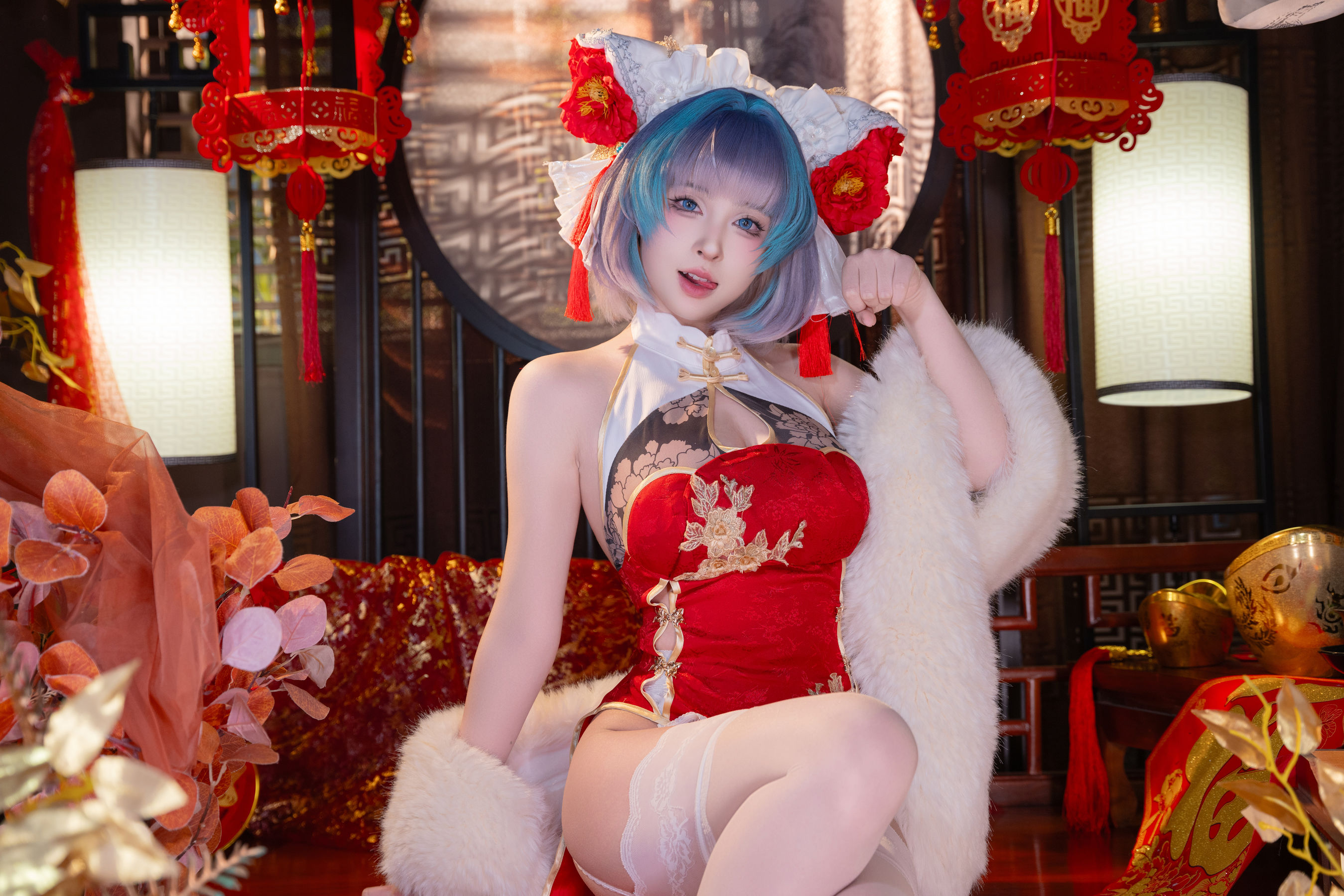 [COSPLAY] 清水由乃 柴郡新春旗袍-看套图