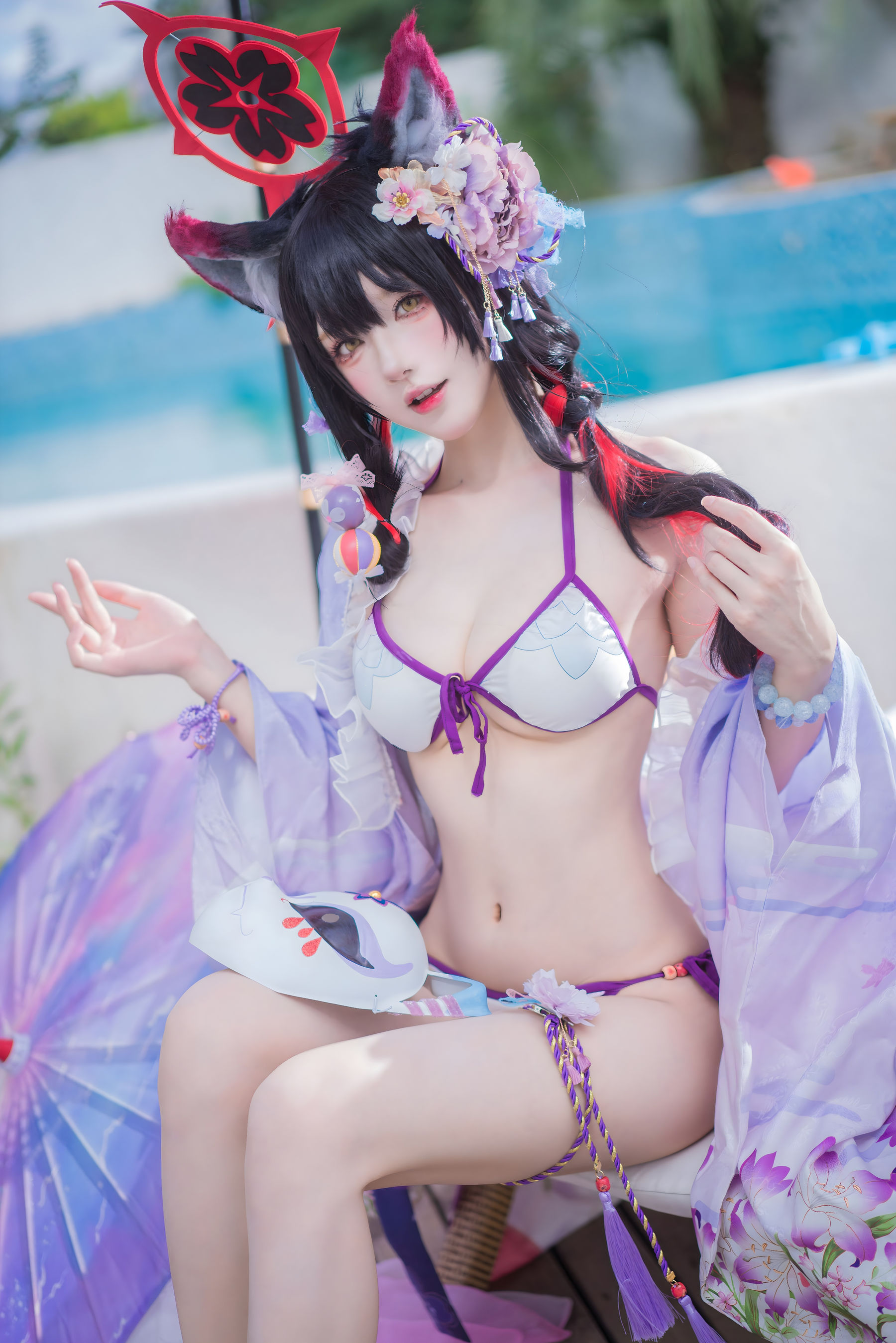 图片[5]-[COSPLAY]阿包也是兔娘 – 蔚蓝档案 狐坂若藻 水着-看套图