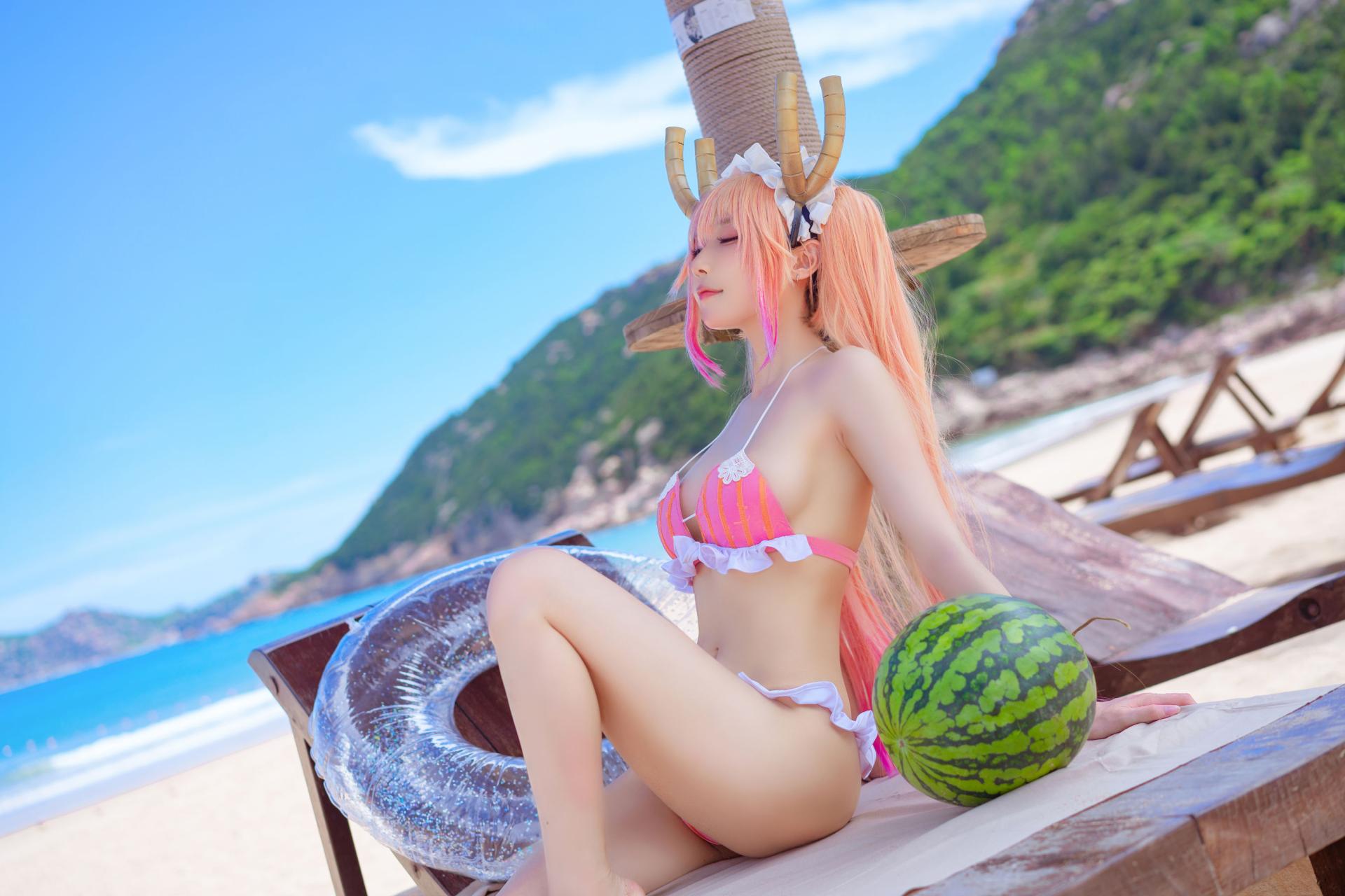 图片[3]-[COSPLAY]阿包也是兔娘 – 龙女仆泳装-看套图