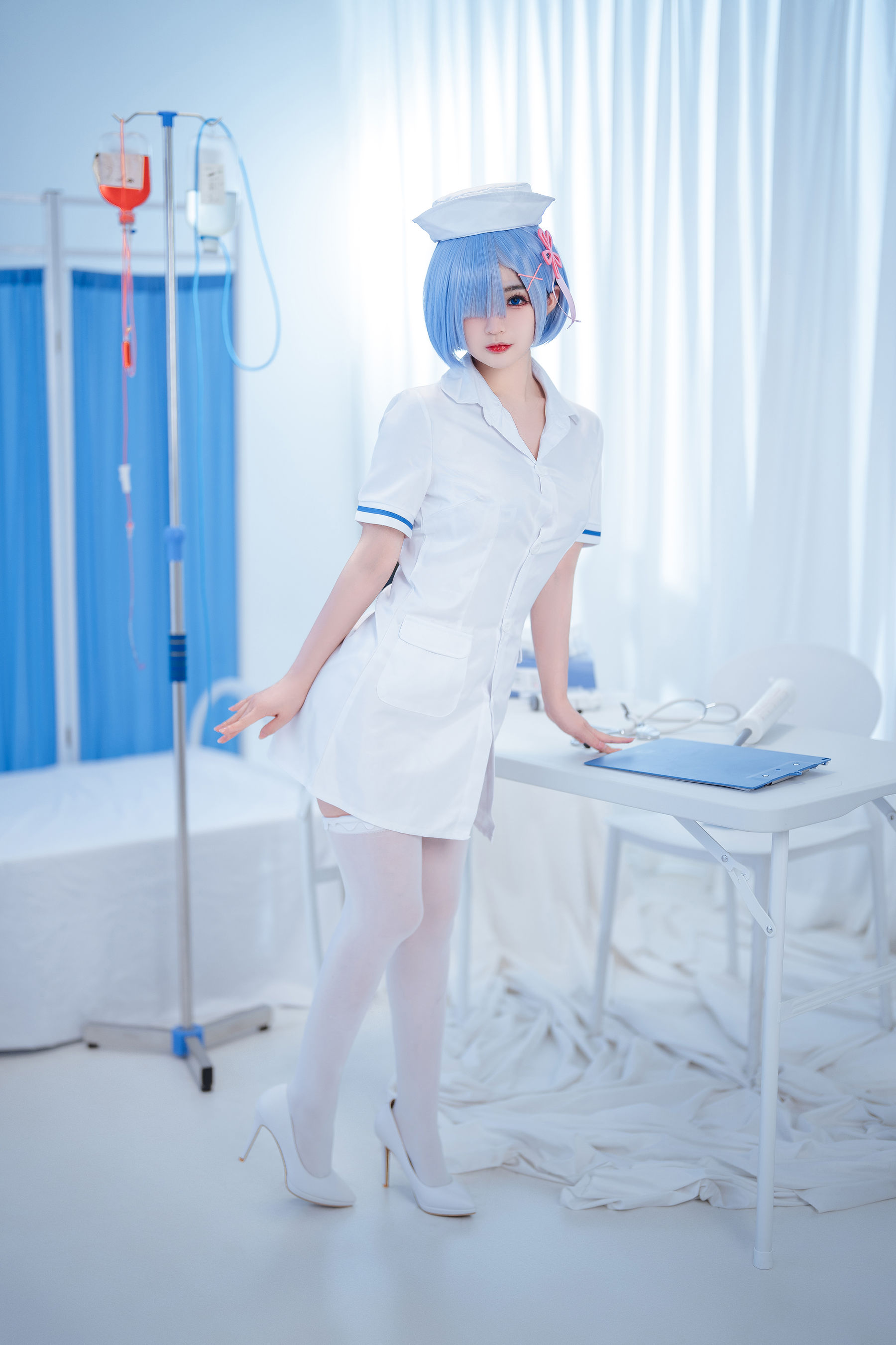 [COSPLAY] 桜井宁宁 – 雷姆护士-看套图