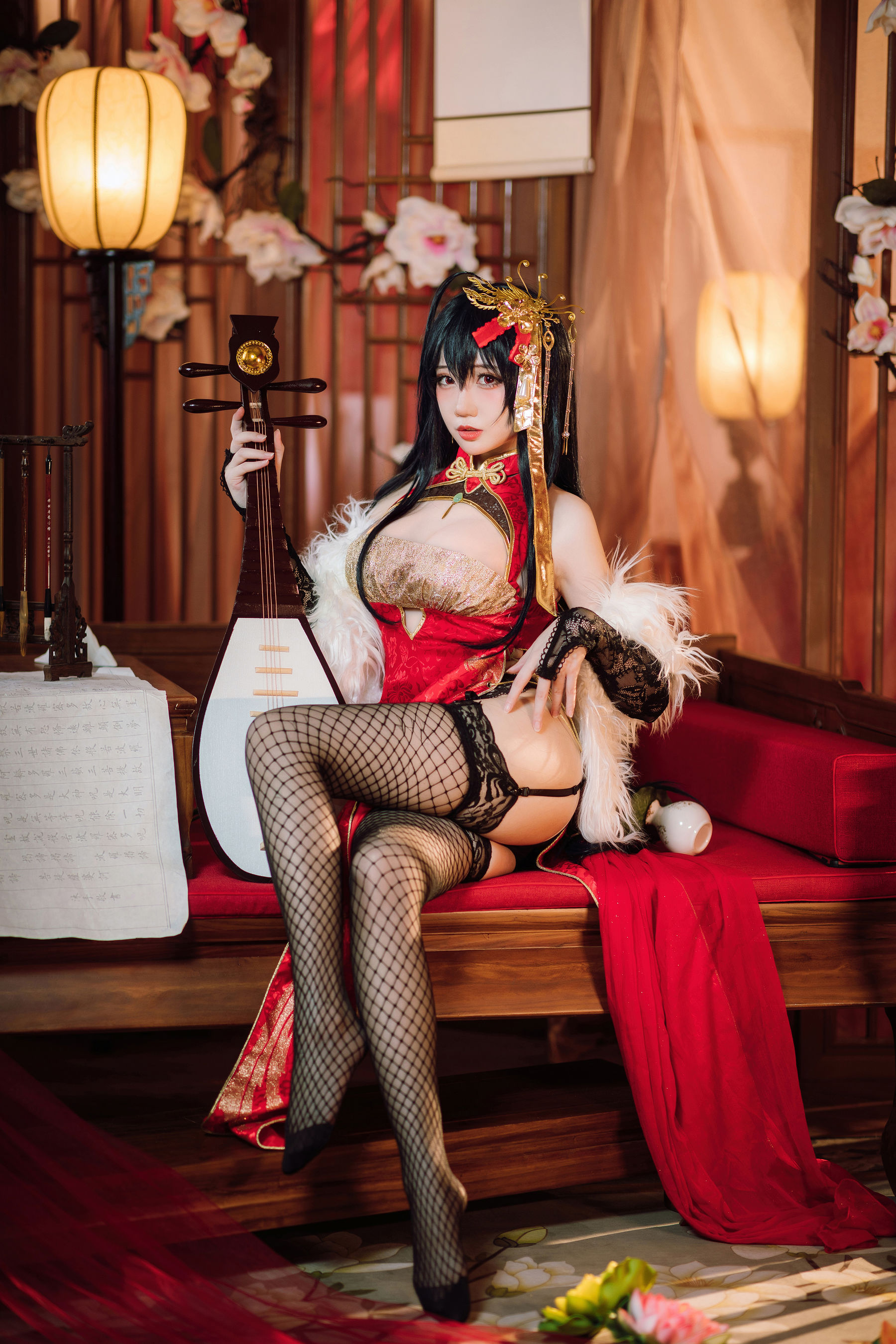图片[4]-[COSPLAY] 焖焖碳 – 大凤旗袍-看套图