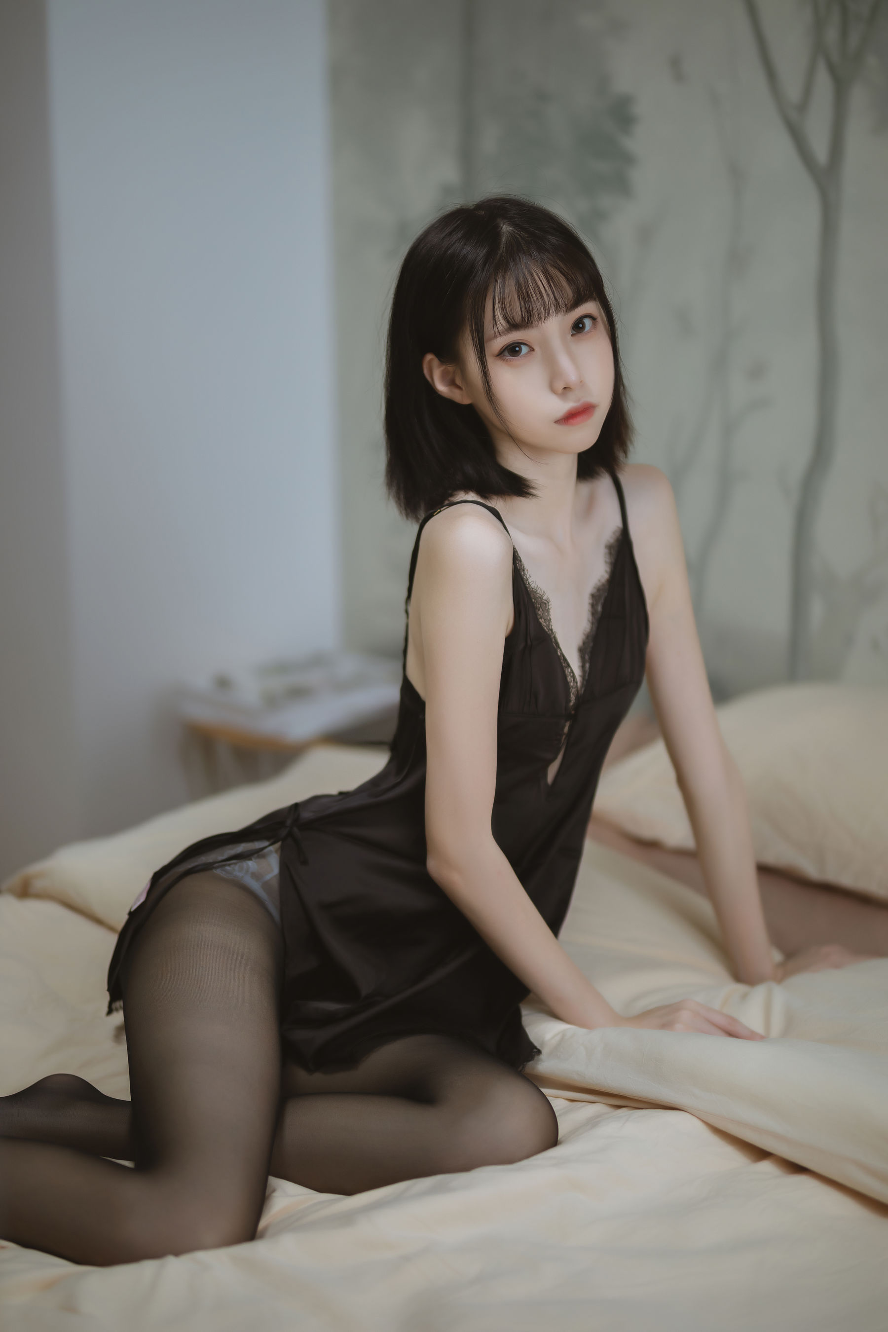图片[2]-[COSPLAY]许岚 – 黑色蕾丝睡衣-看套图