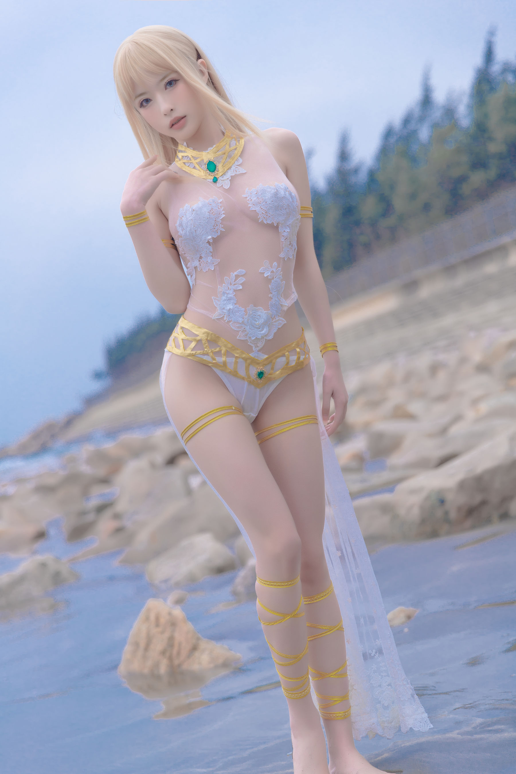 图片[3]-[COSPLAY] 清水由乃 玛丽萝丝白色泳衣-看套图