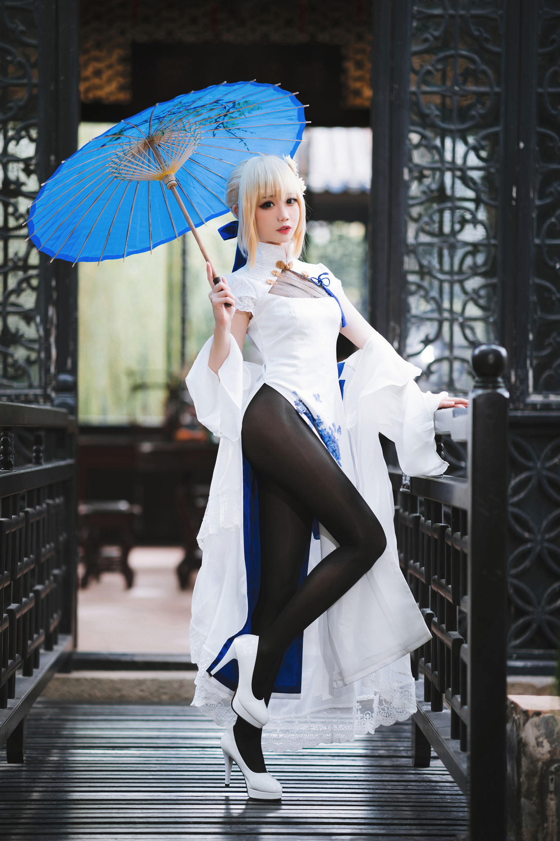 图片[3]-[COSPLAY] 焖焖碳 – saber旗袍-看套图
