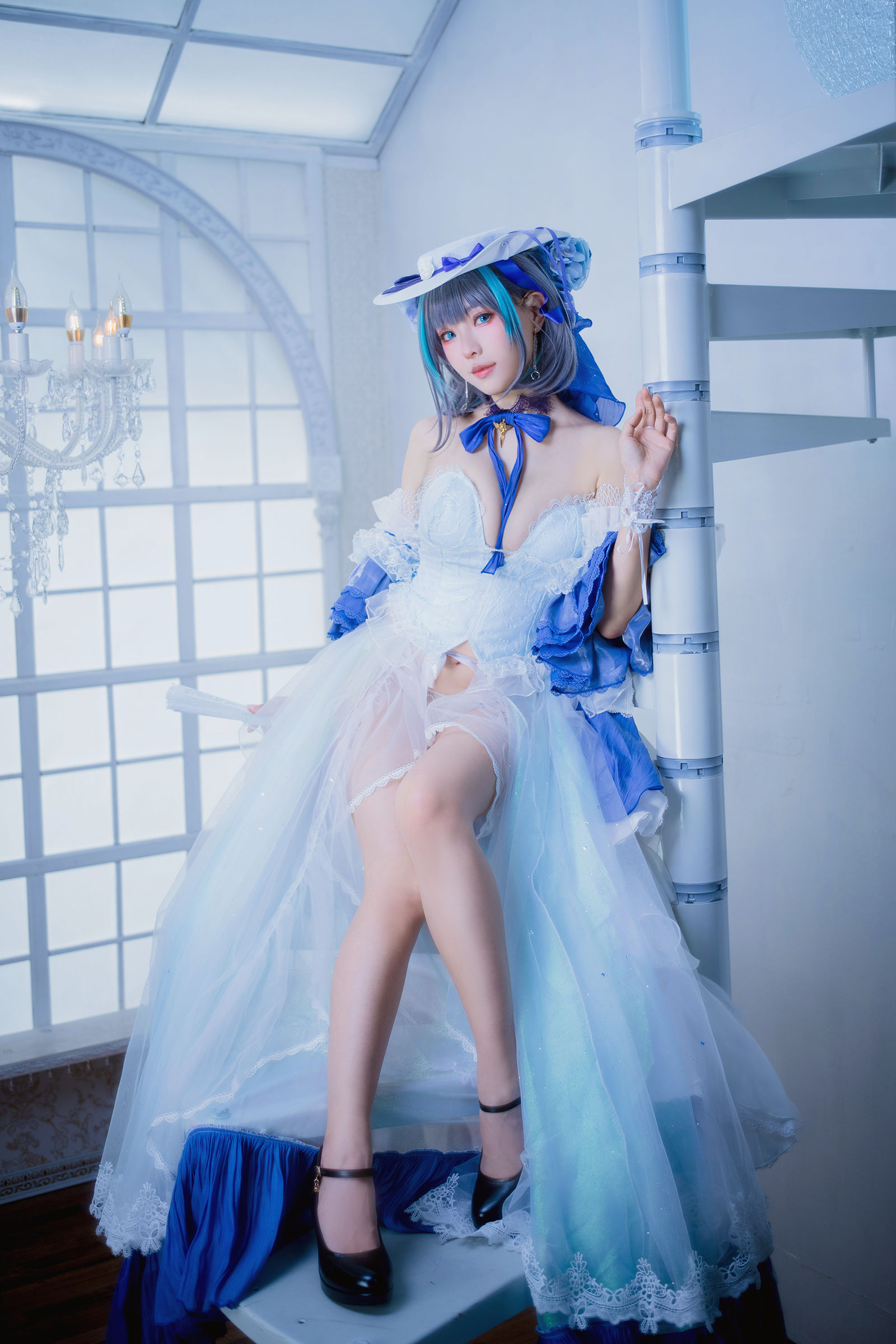 [COSPLAY] Ely_eee(ElyEE子) – Cheshire Dress 柴郡禮服-看套图