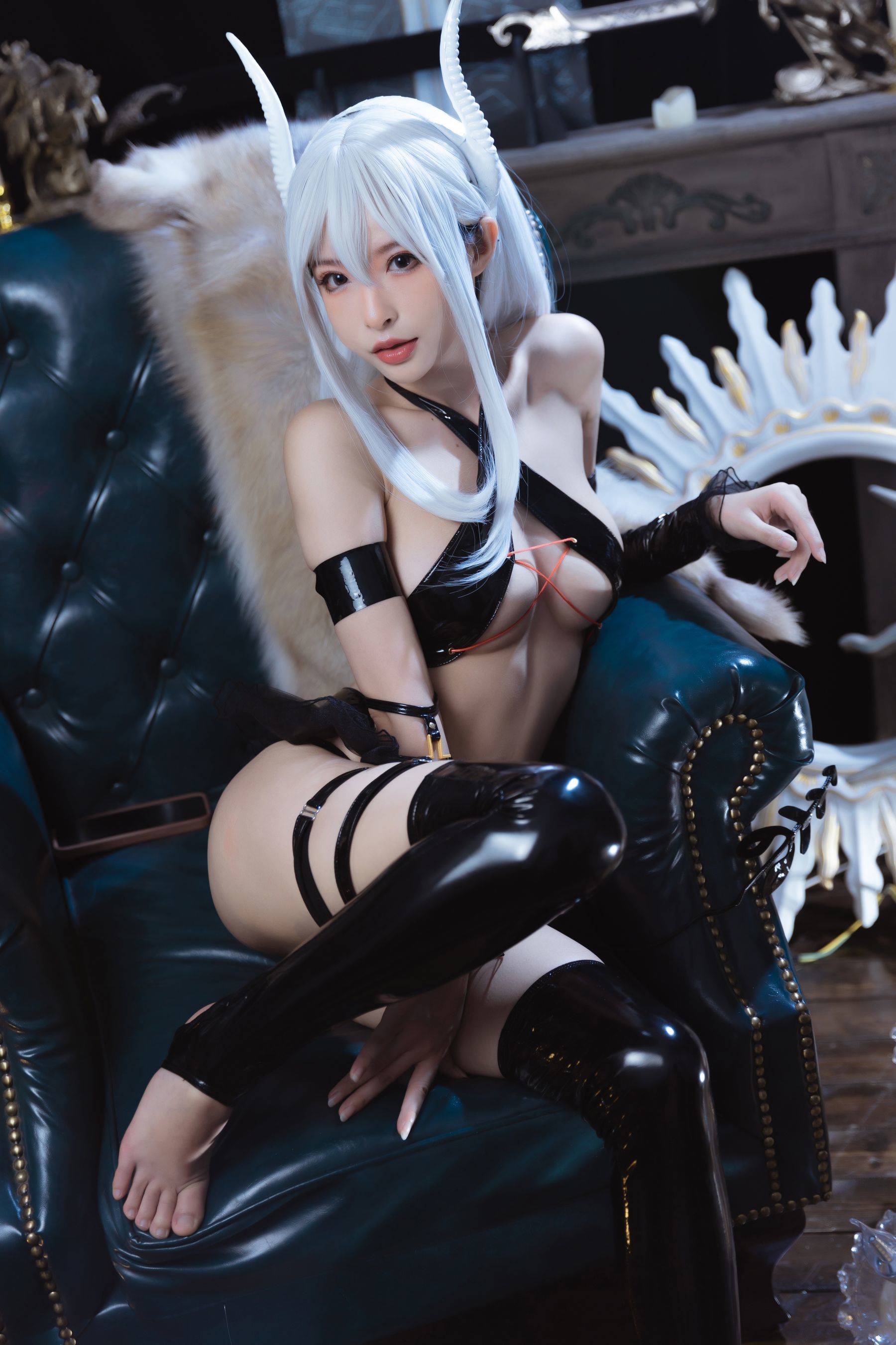 图片[4]-[COSPLAY] 清水由乃 白发魅魔-看套图