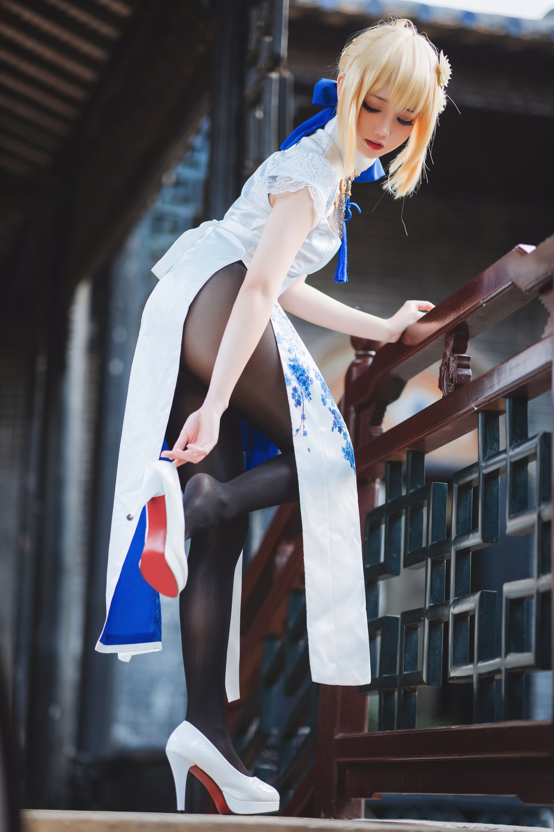 图片[4]-[COSPLAY] 焖焖碳 – saber旗袍-看套图