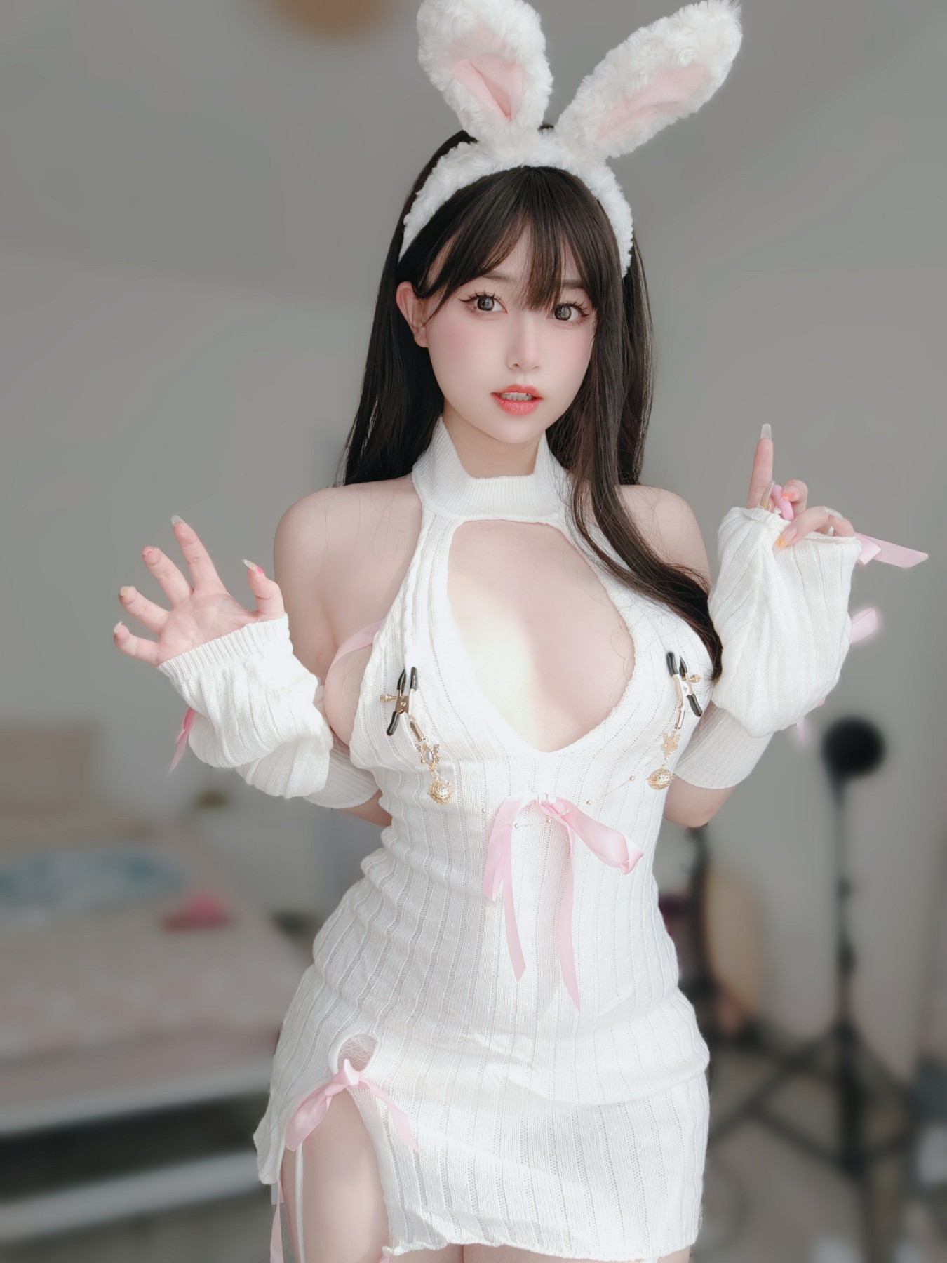 [COSPLAY]女主K – 白丝兔女郎-看套图