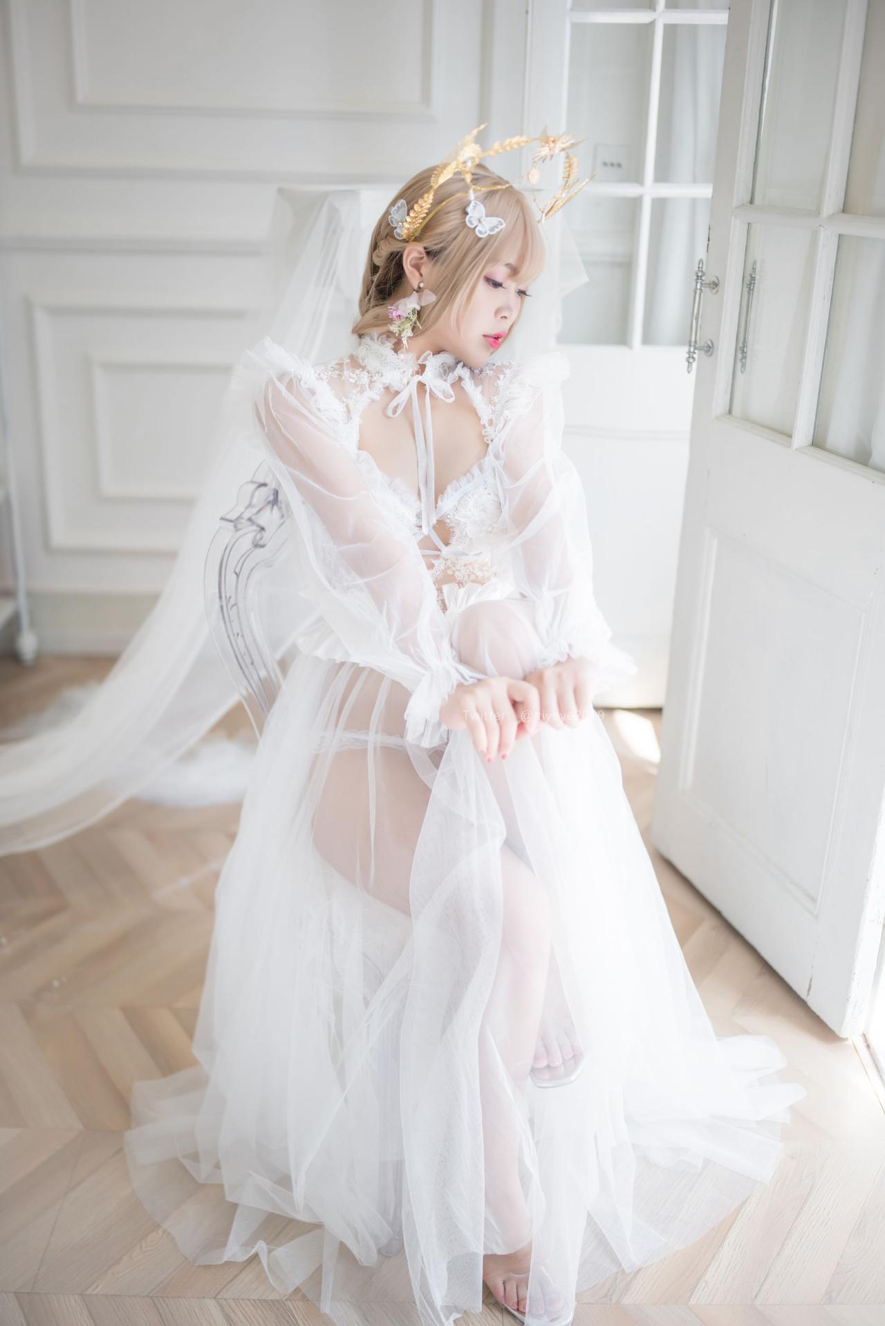 图片[4]-[COSPLAY]萌系小姐姐-白烨 – 珍珠花嫁-看套图