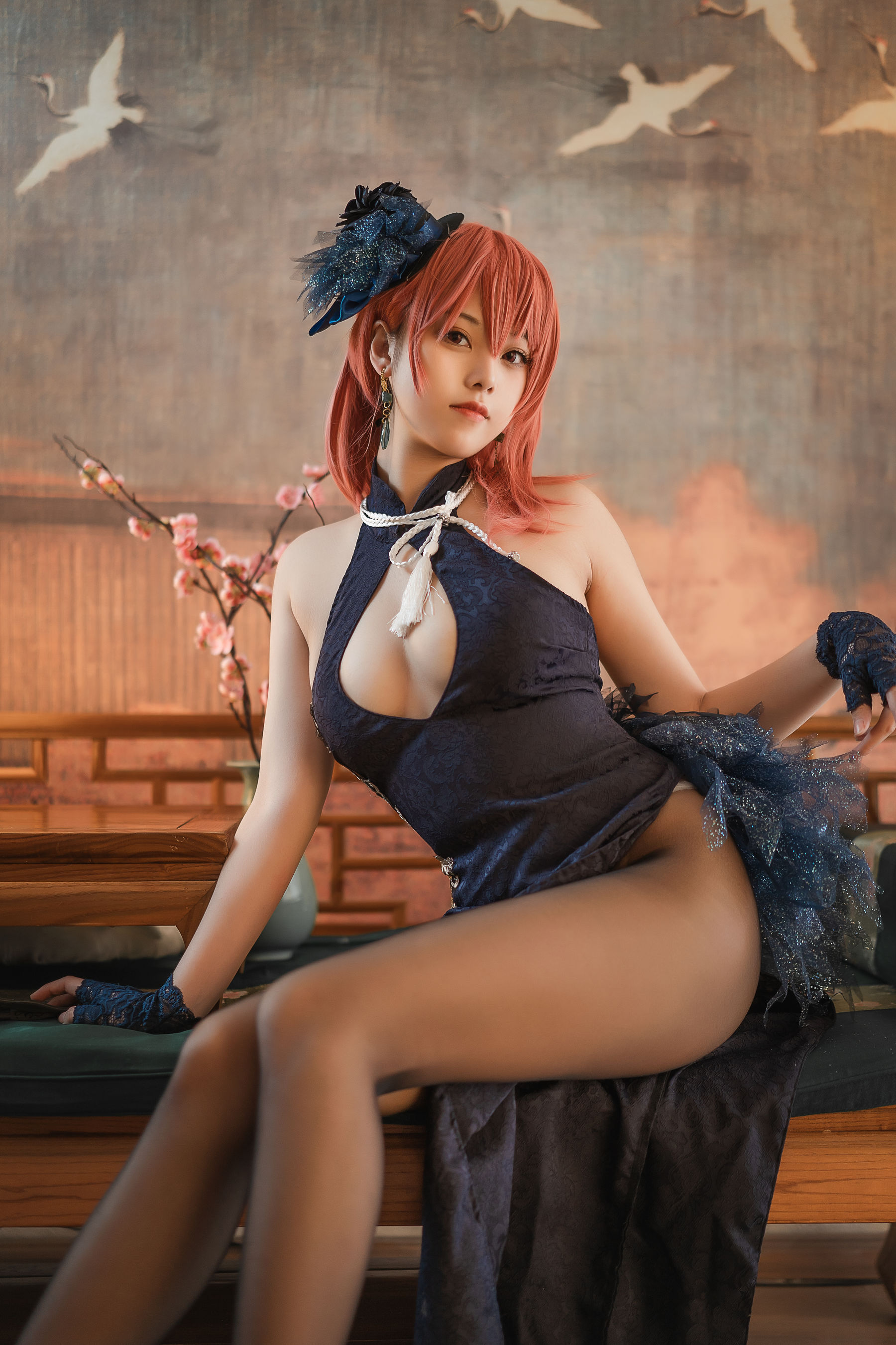 图片[4]-[COSPLAY]蜜汁猫裘 – 黑太子旗袍-看套图