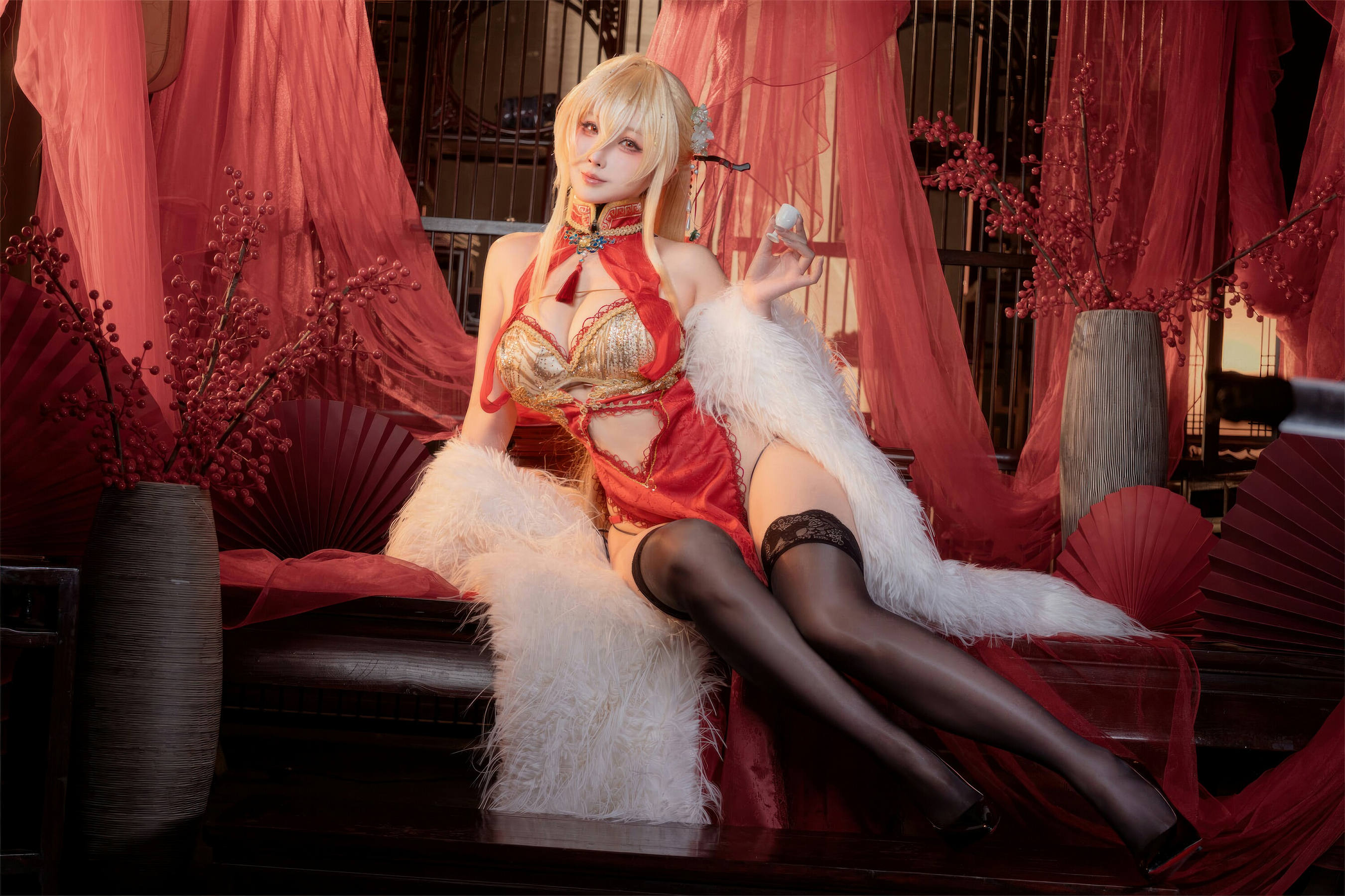 图片[4]-[COSPLAY]rioko凉凉子 – 碧蓝航线 怨仇 旗袍 杯盏盈芳华-看套图