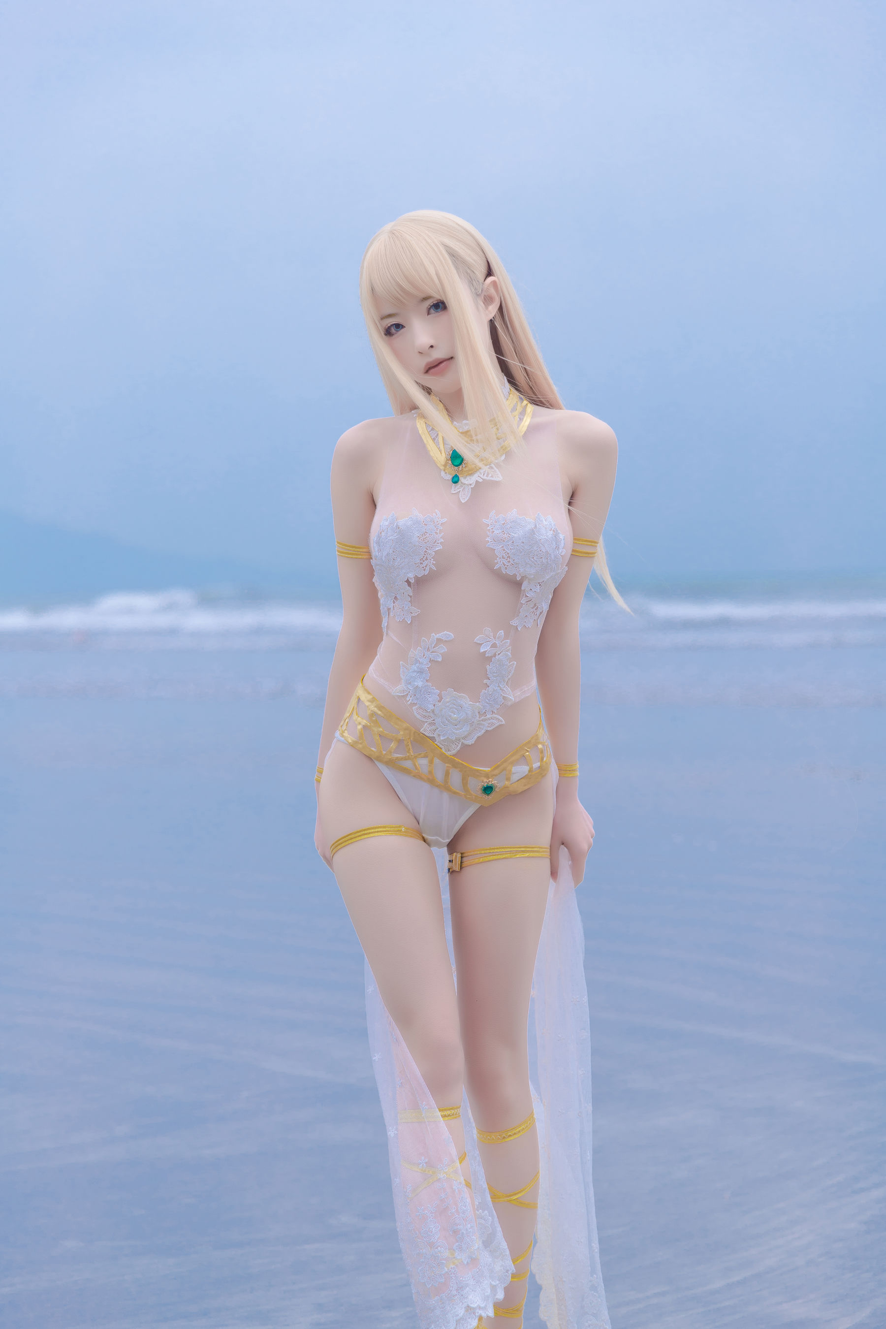 图片[5]-[COSPLAY] 清水由乃 玛丽萝丝白色泳衣-看套图