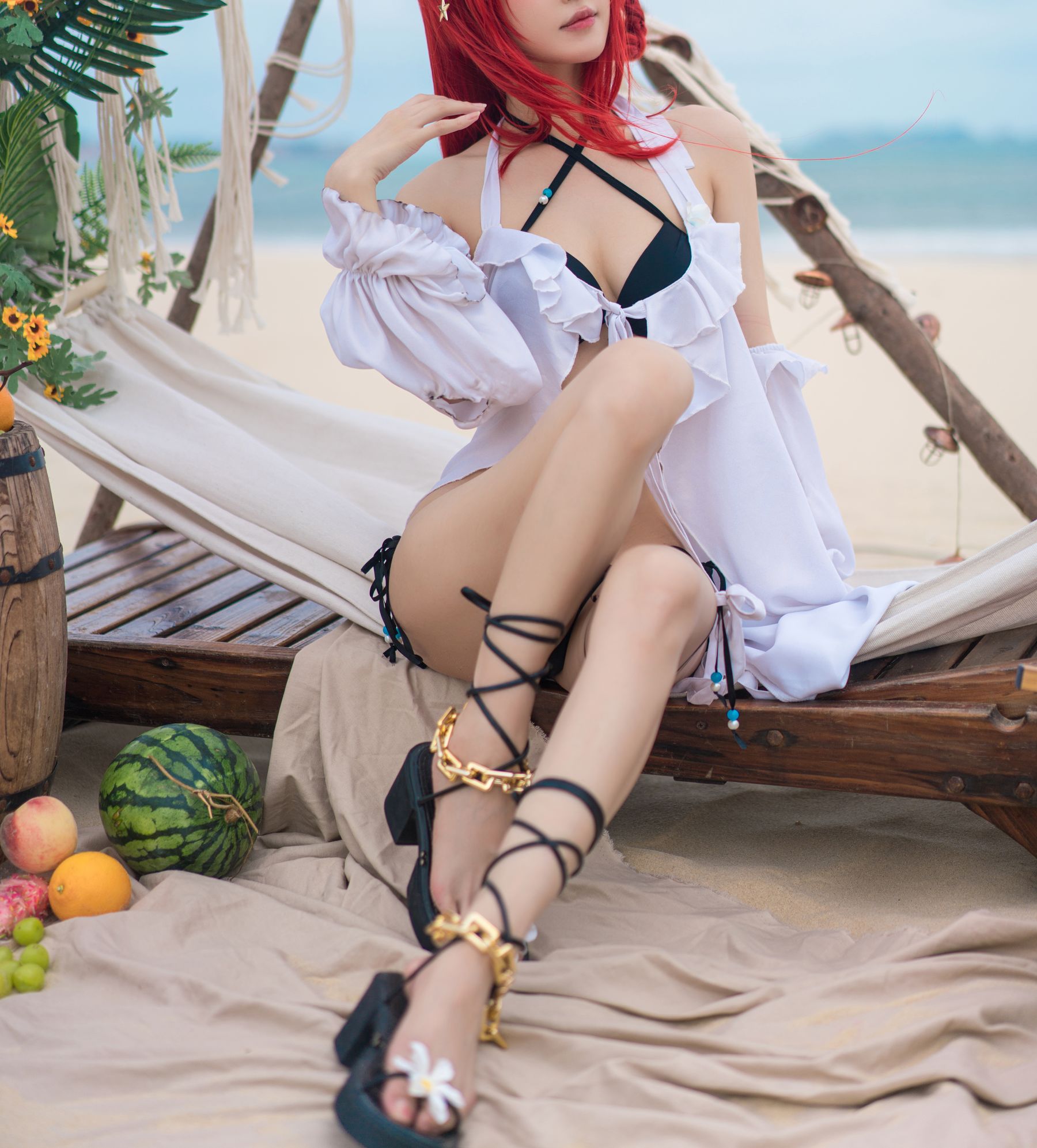 [COSPLAY]阿包也是兔娘 – 明日方舟 史尔特尔泳装-看套图