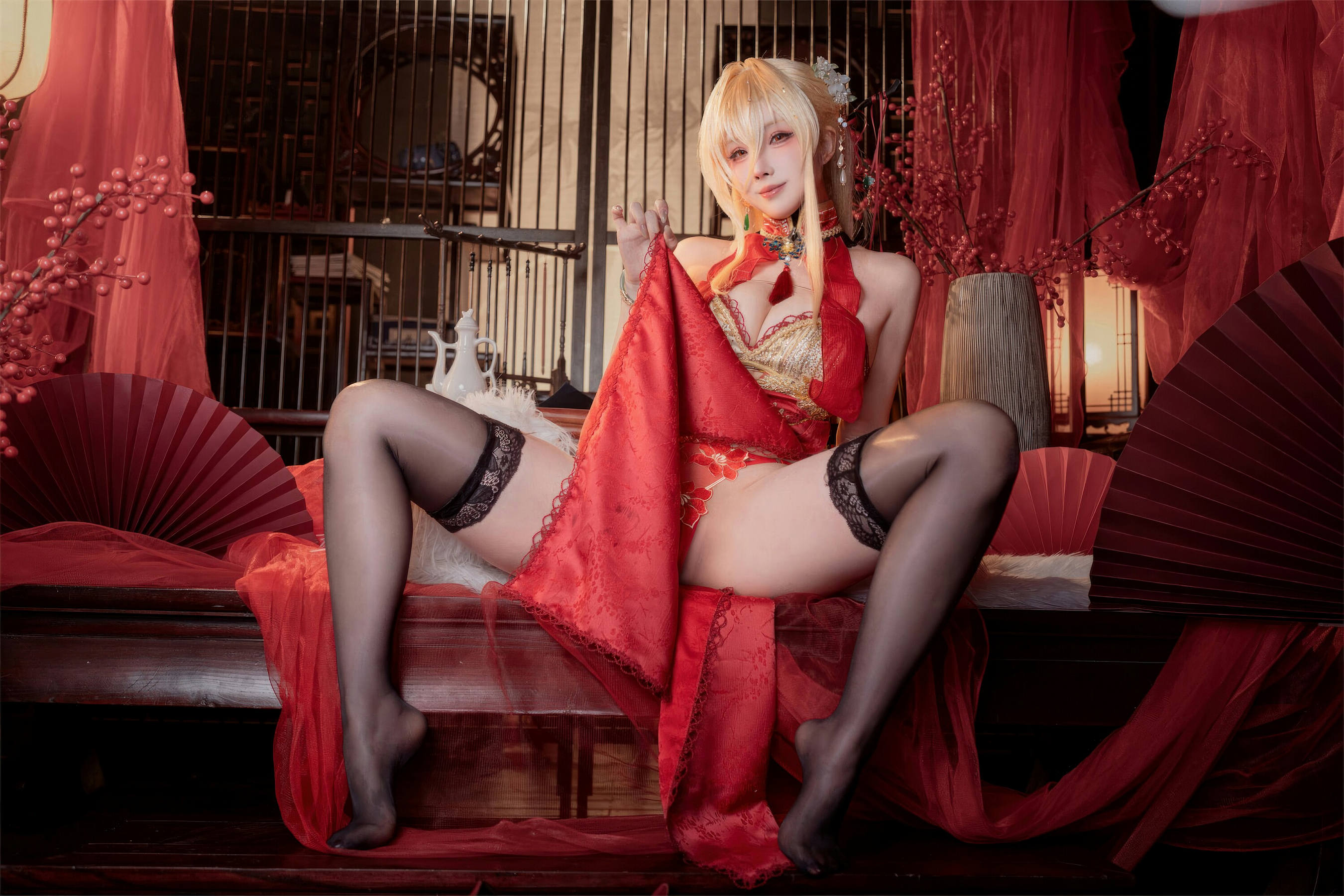 图片[2]-[COSPLAY]rioko凉凉子 – 碧蓝航线 怨仇 旗袍 杯盏盈芳华-看套图